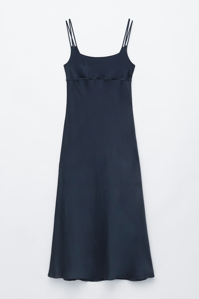 Vestido lencero con tirantes dobles - Azul oscuro - 1