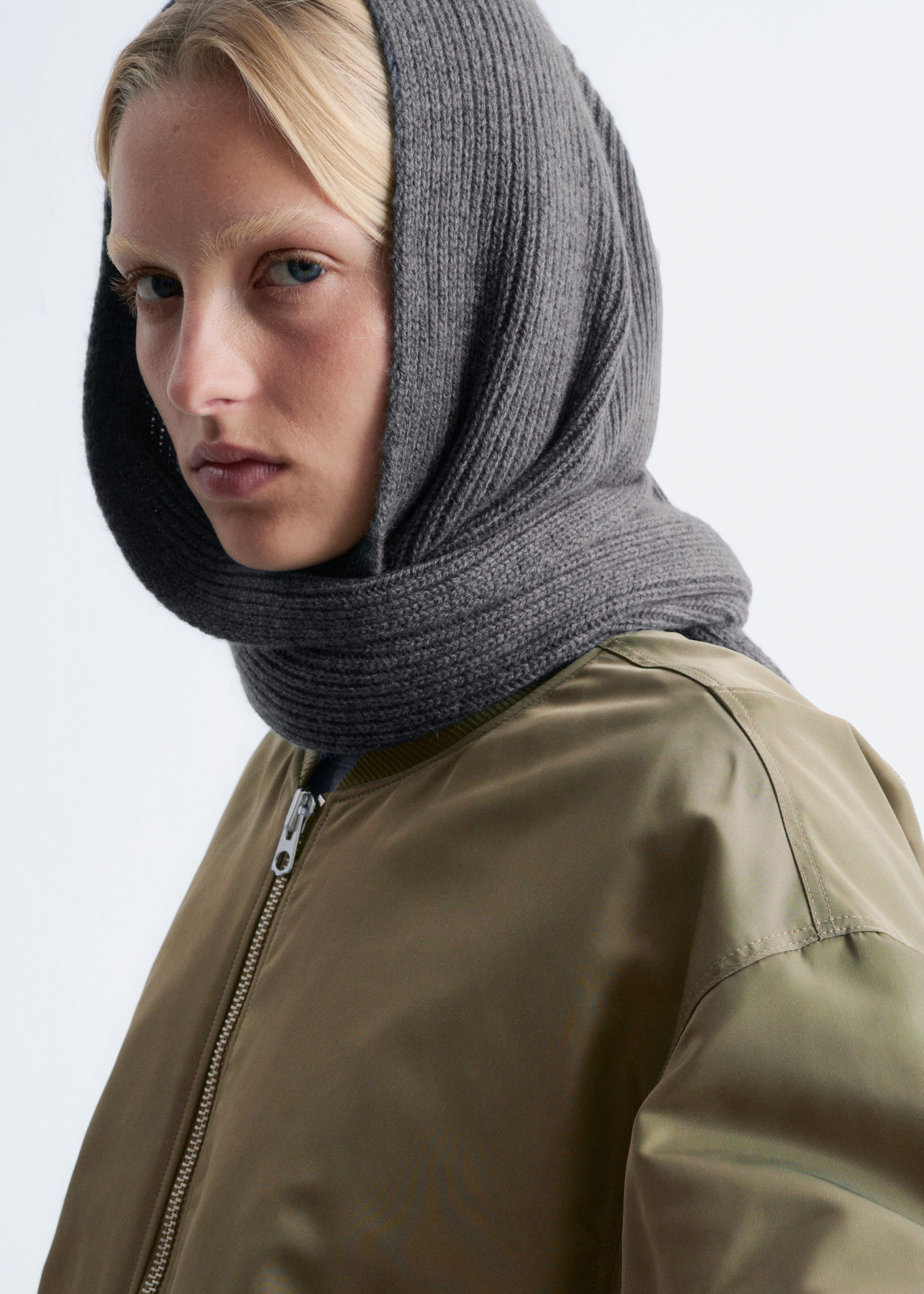 Image of Hooded Wool Scarf