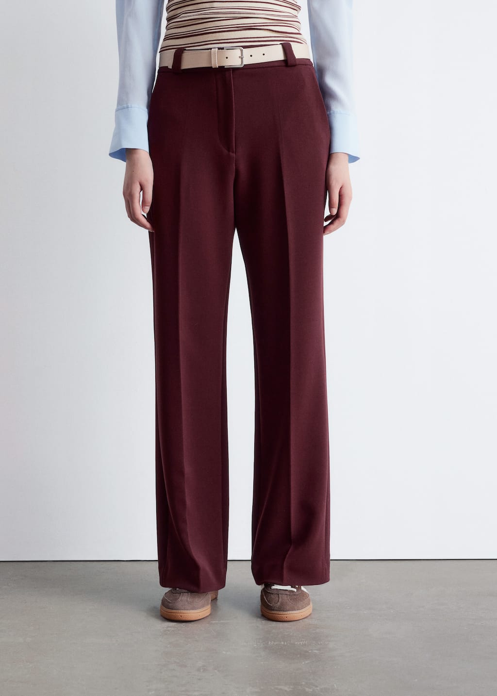 Image of Wide Press-Crease Trousers