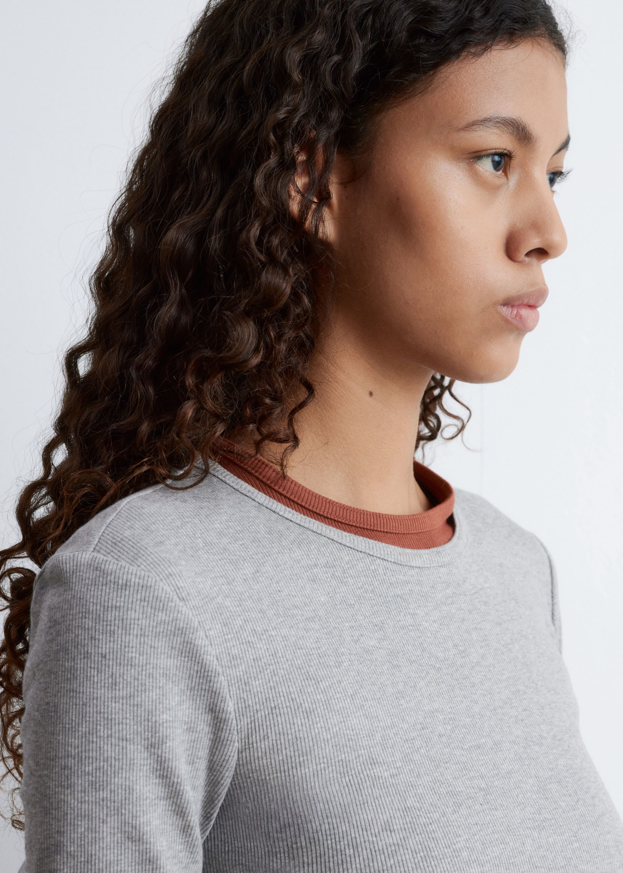 Image of Ribbed Long-Sleeve Top