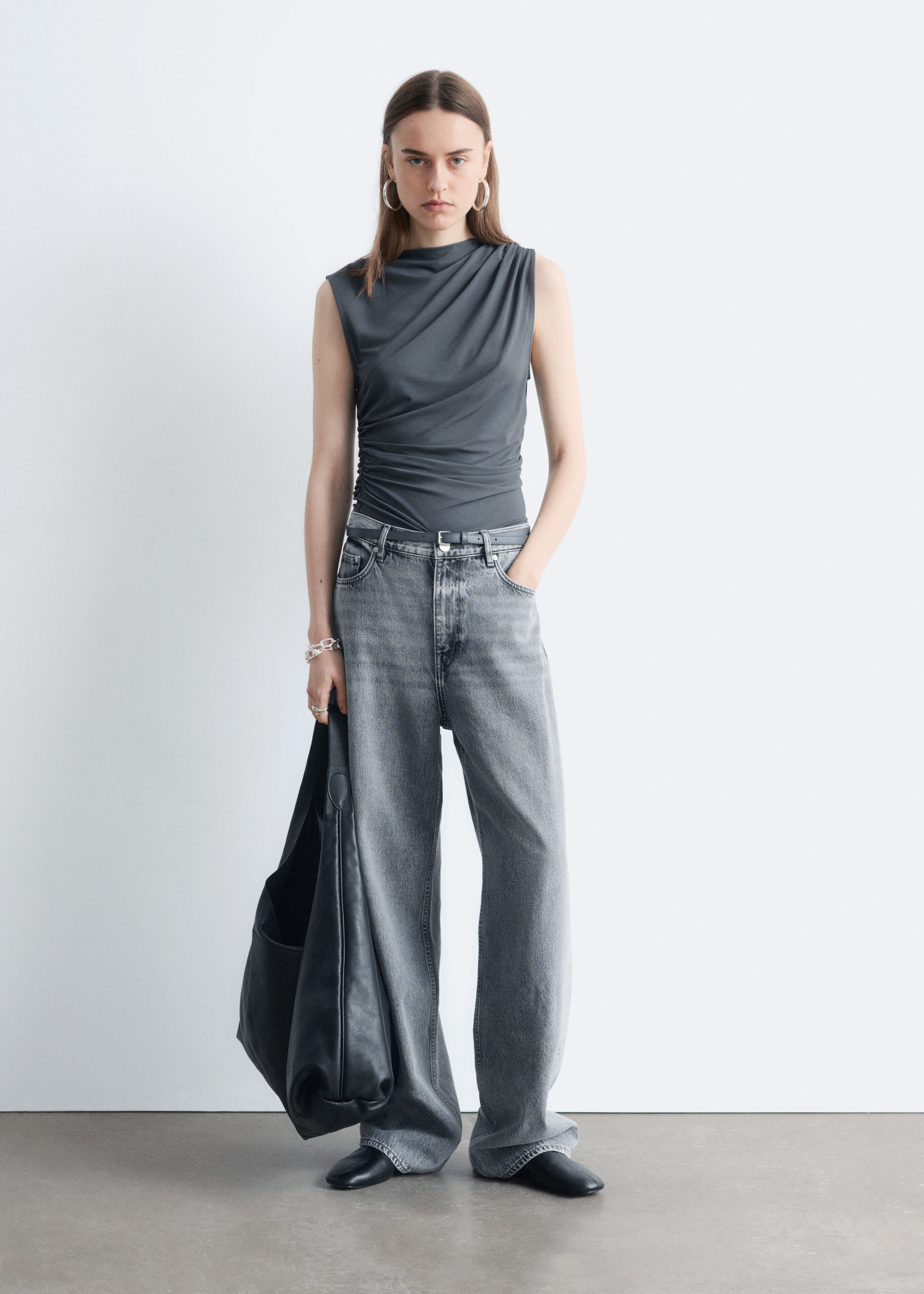 Rib-Knit Peplum Top - Black - & Other Stories US