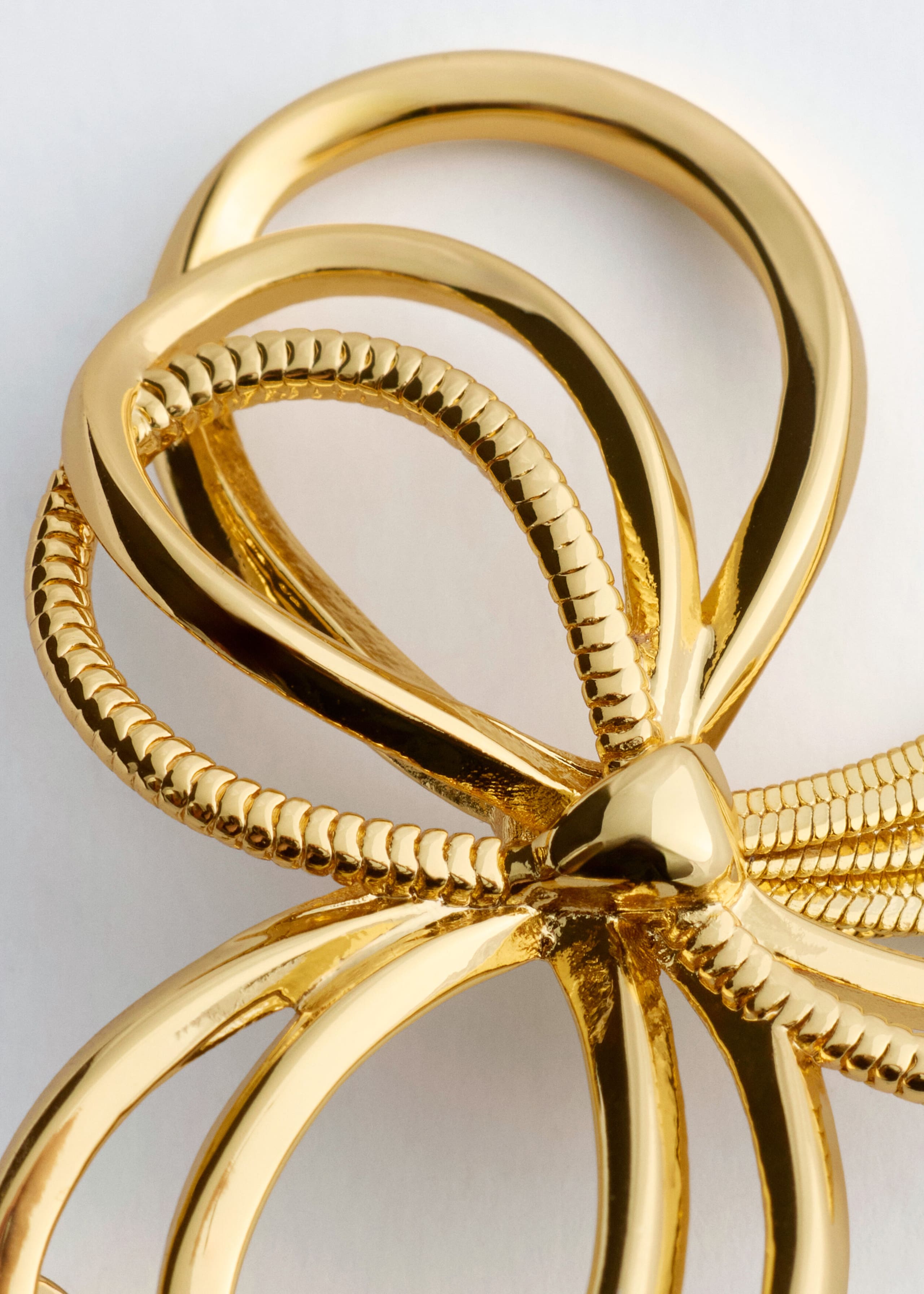 Polished Brass Bow Earrings - {{variantName}} - Descriptive Detail
