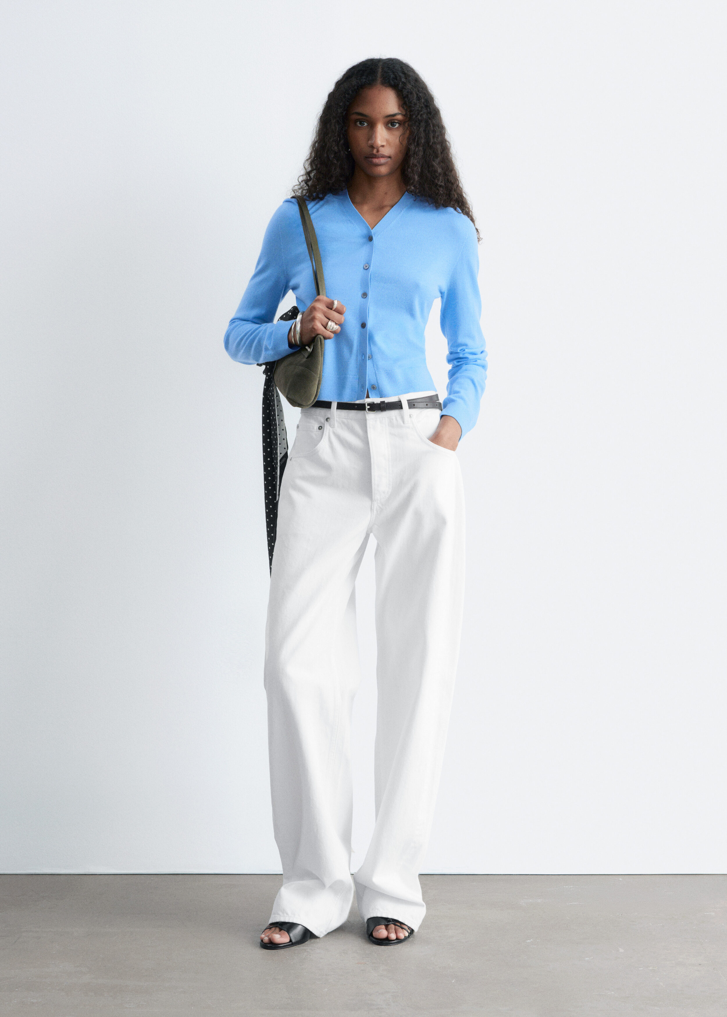Cropped Cashmere Cardigan - Sky blue - & Other Stories US