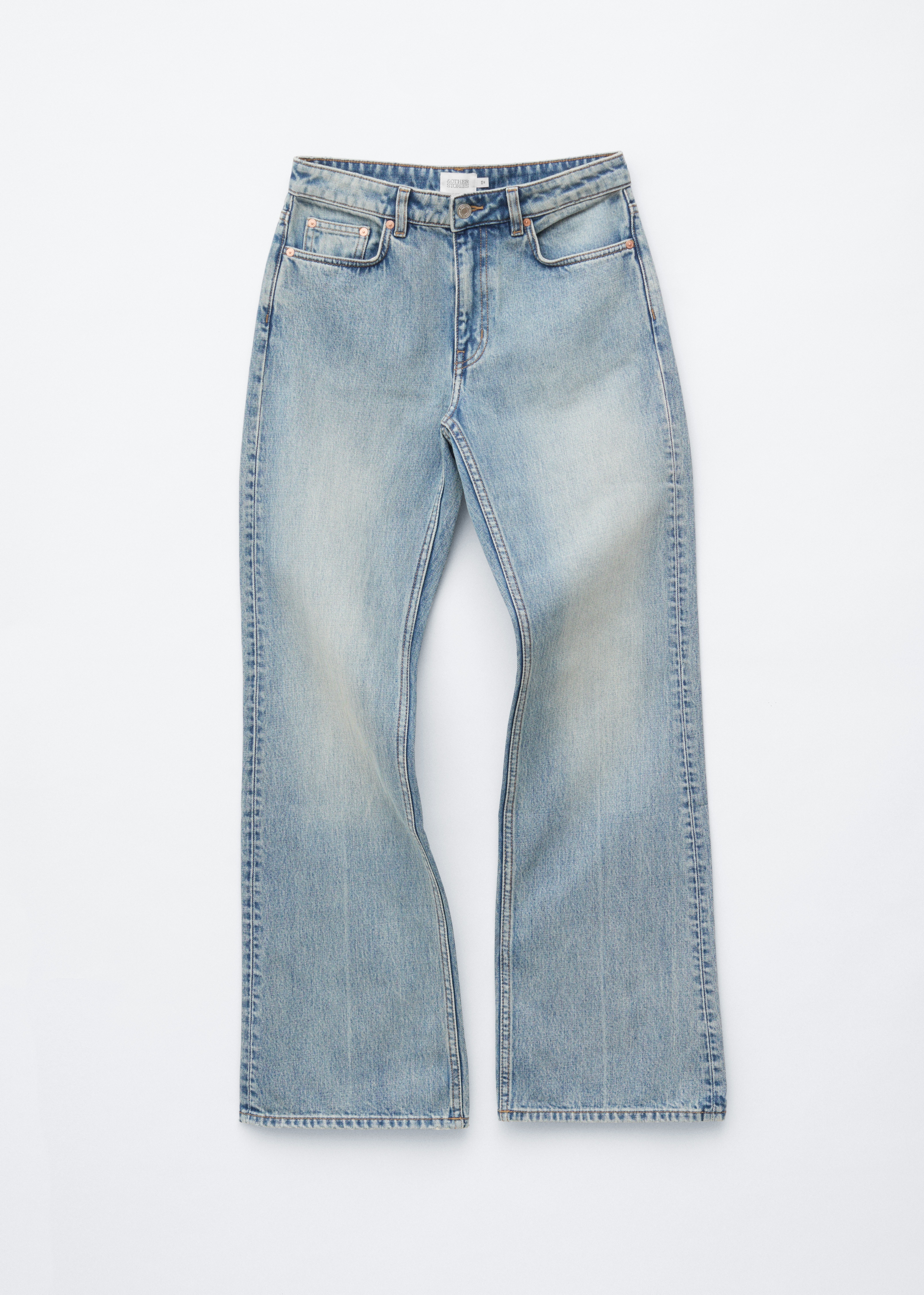 Jeans bootcut a vita media - Blu rétro