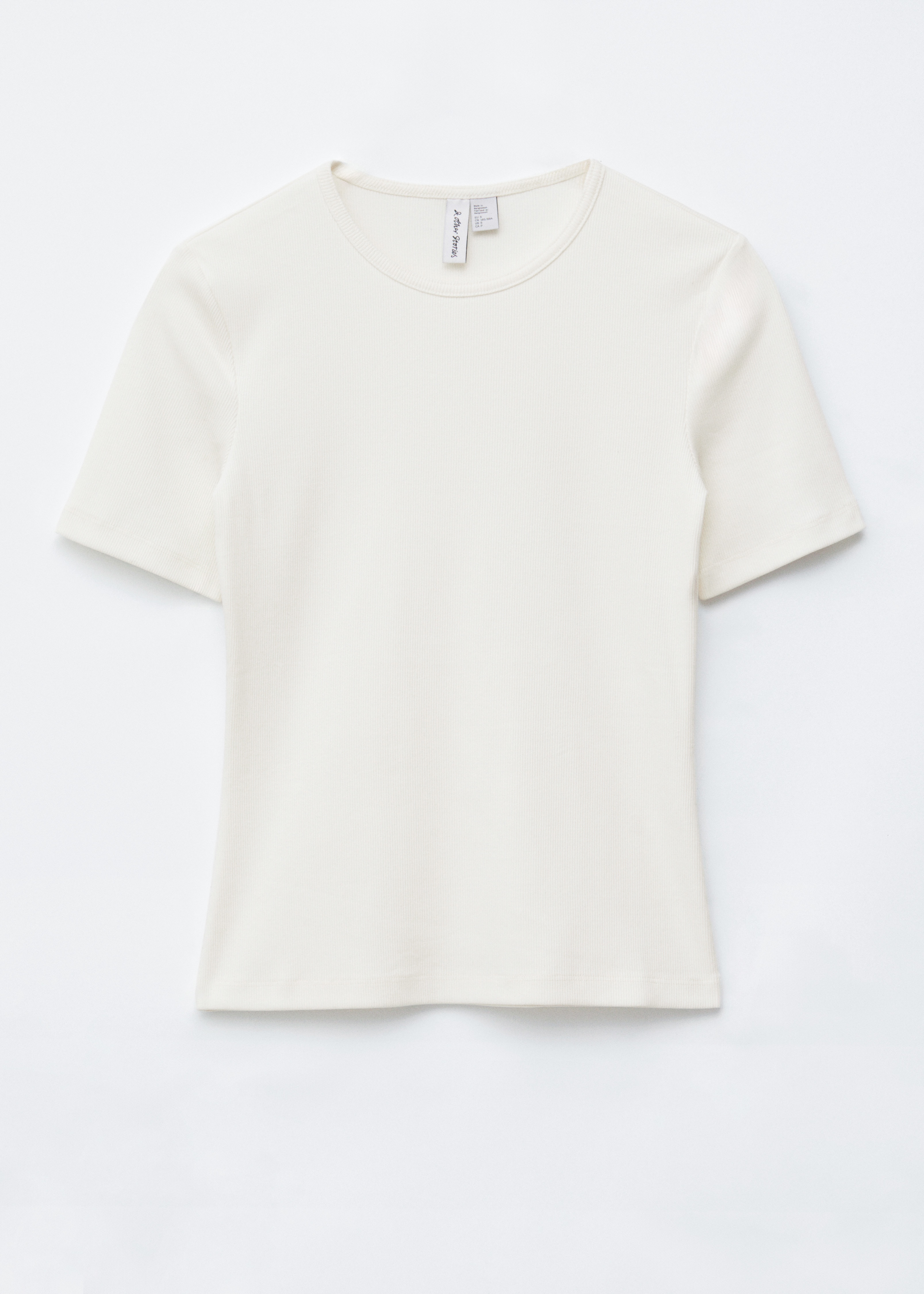 T-shirt côtelé - Blanc/Beige/Rayures bleu foncé / blanches/Rayures marron foncé / beiges