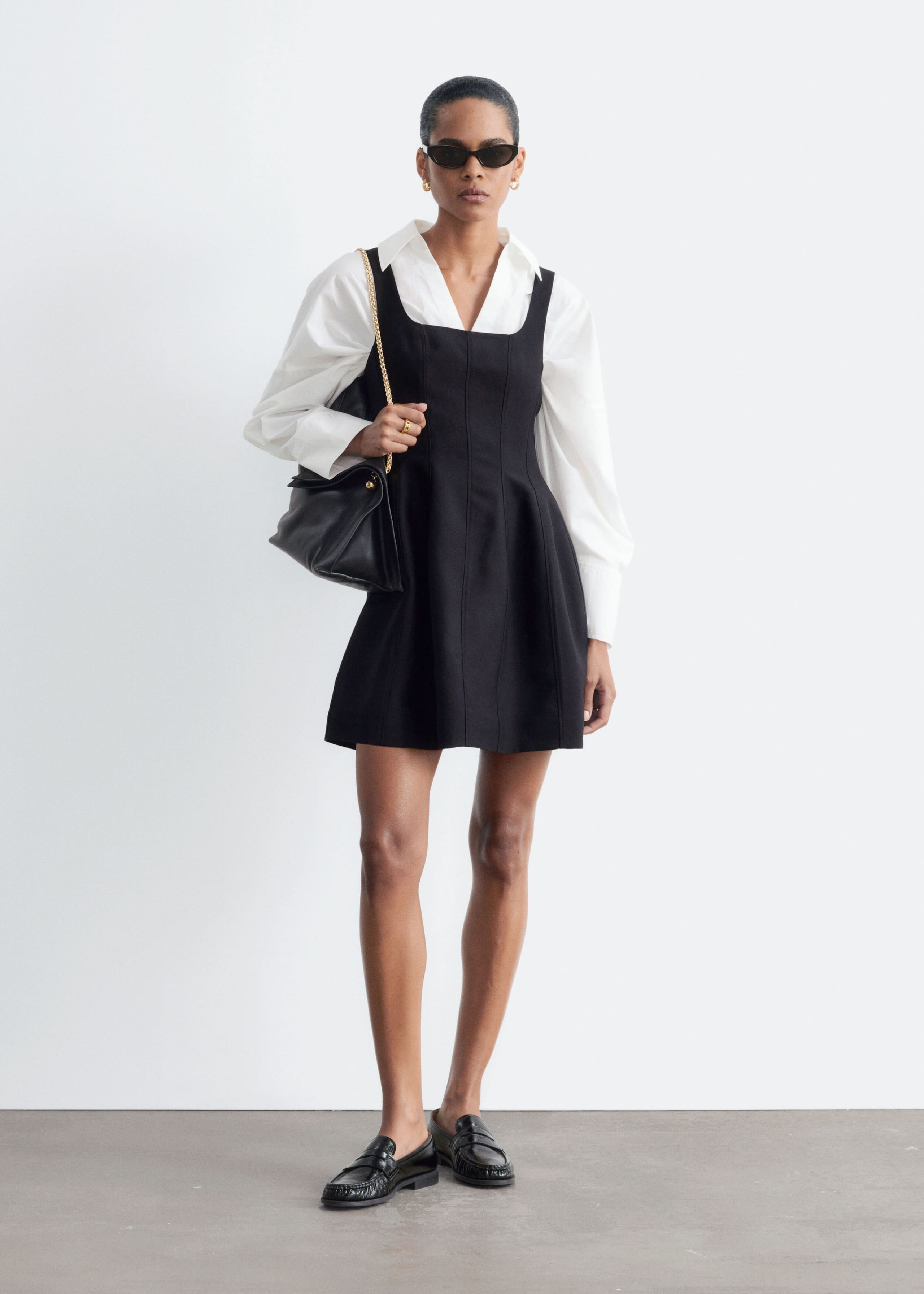 Corset Mini Dress - Black - Lookbook
