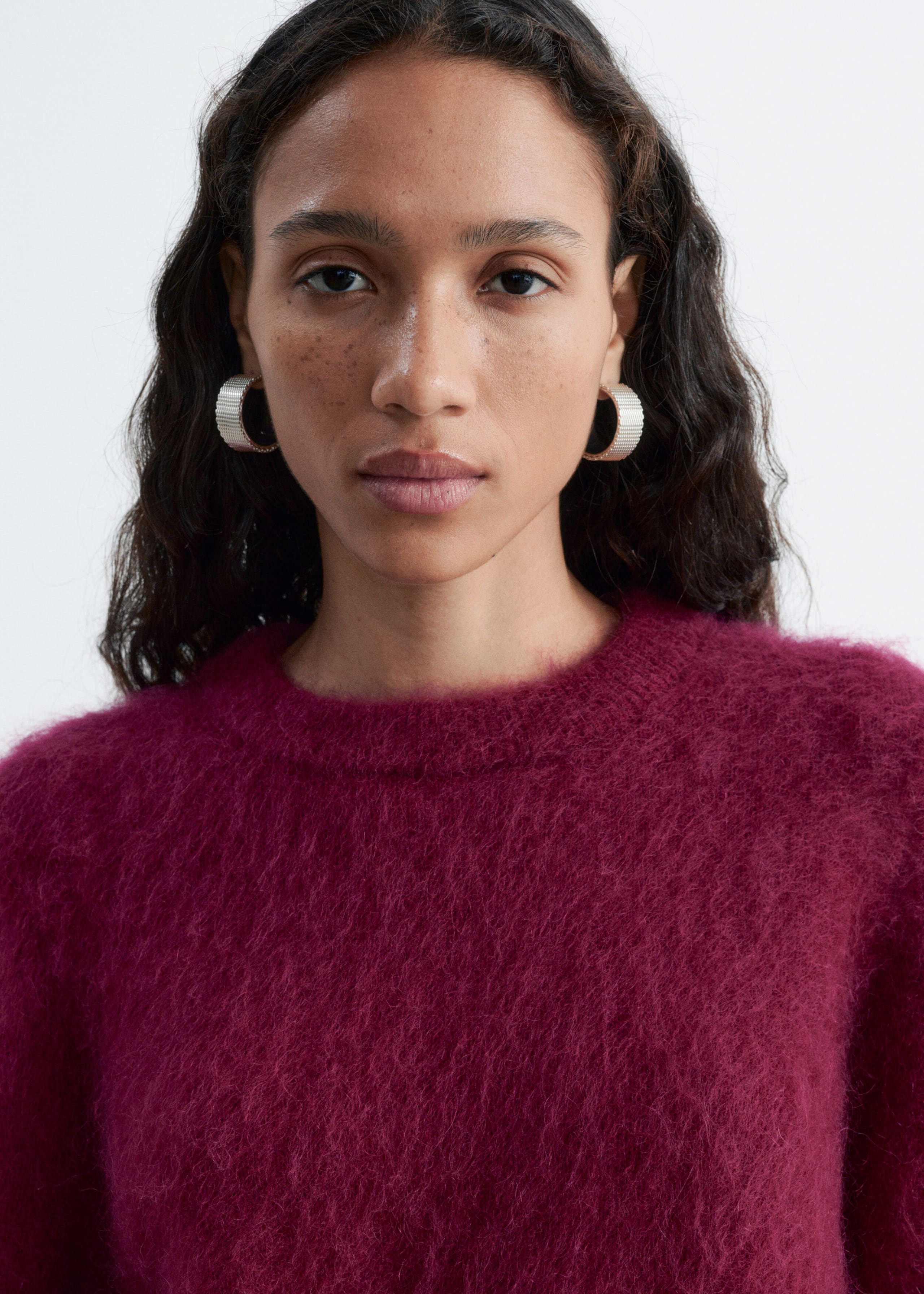 Mohair-Blend Knitted T-shirt - Brown - Lookbook