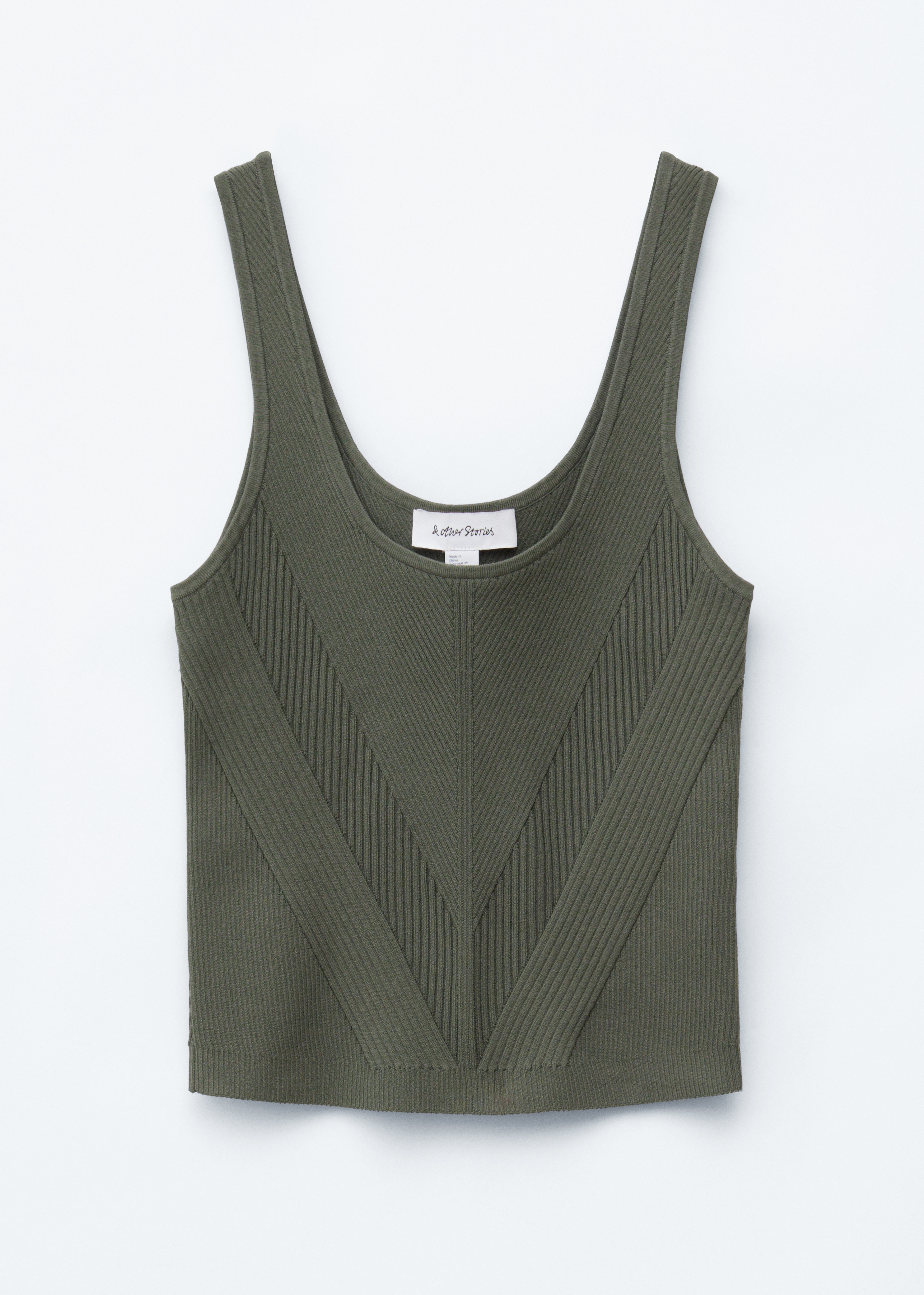 Strick-Tanktop - Dunkles Khaki