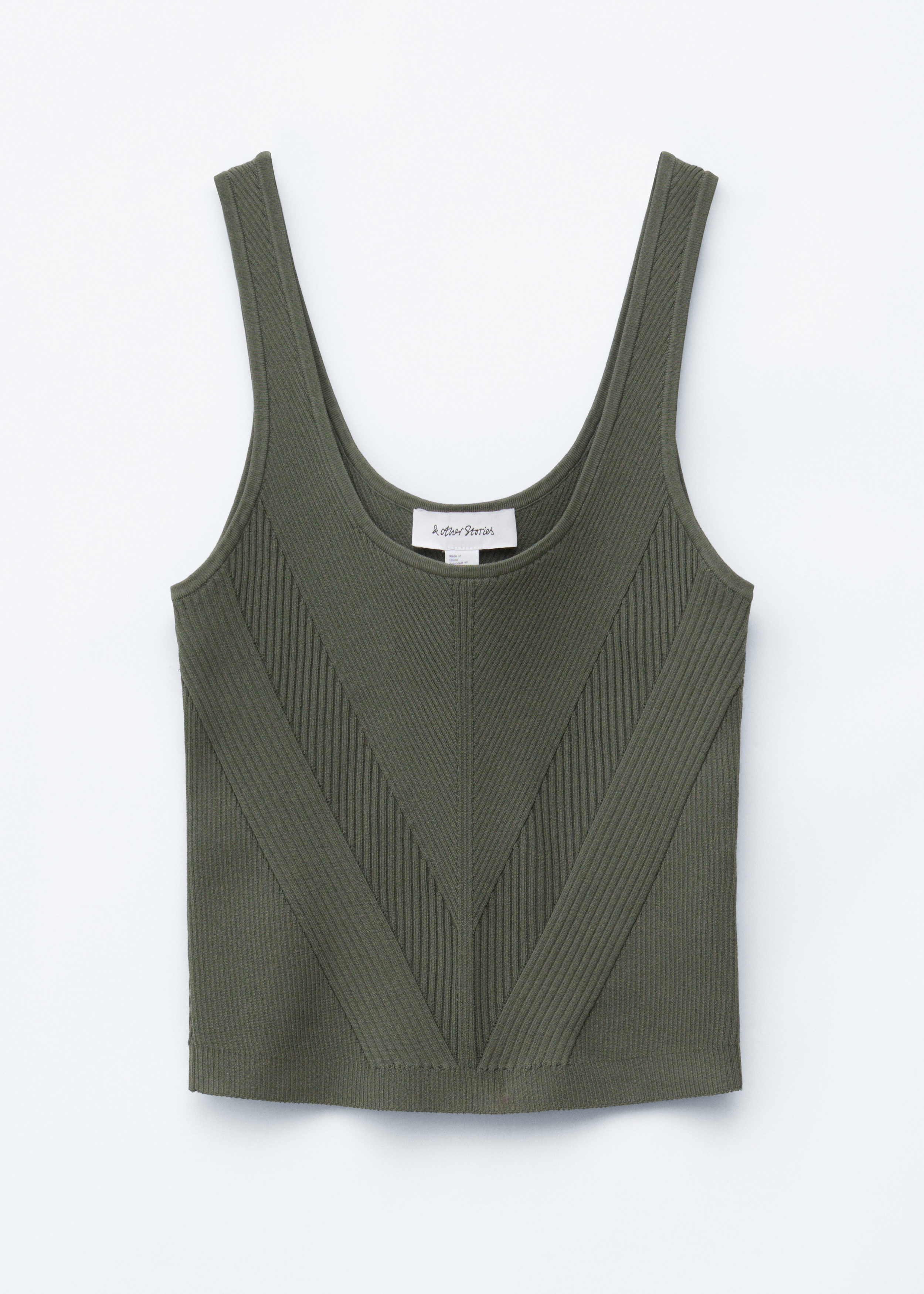 Scoop-Neck Rib-Knit Tank Top - Olive Brown - & Other Stories GB