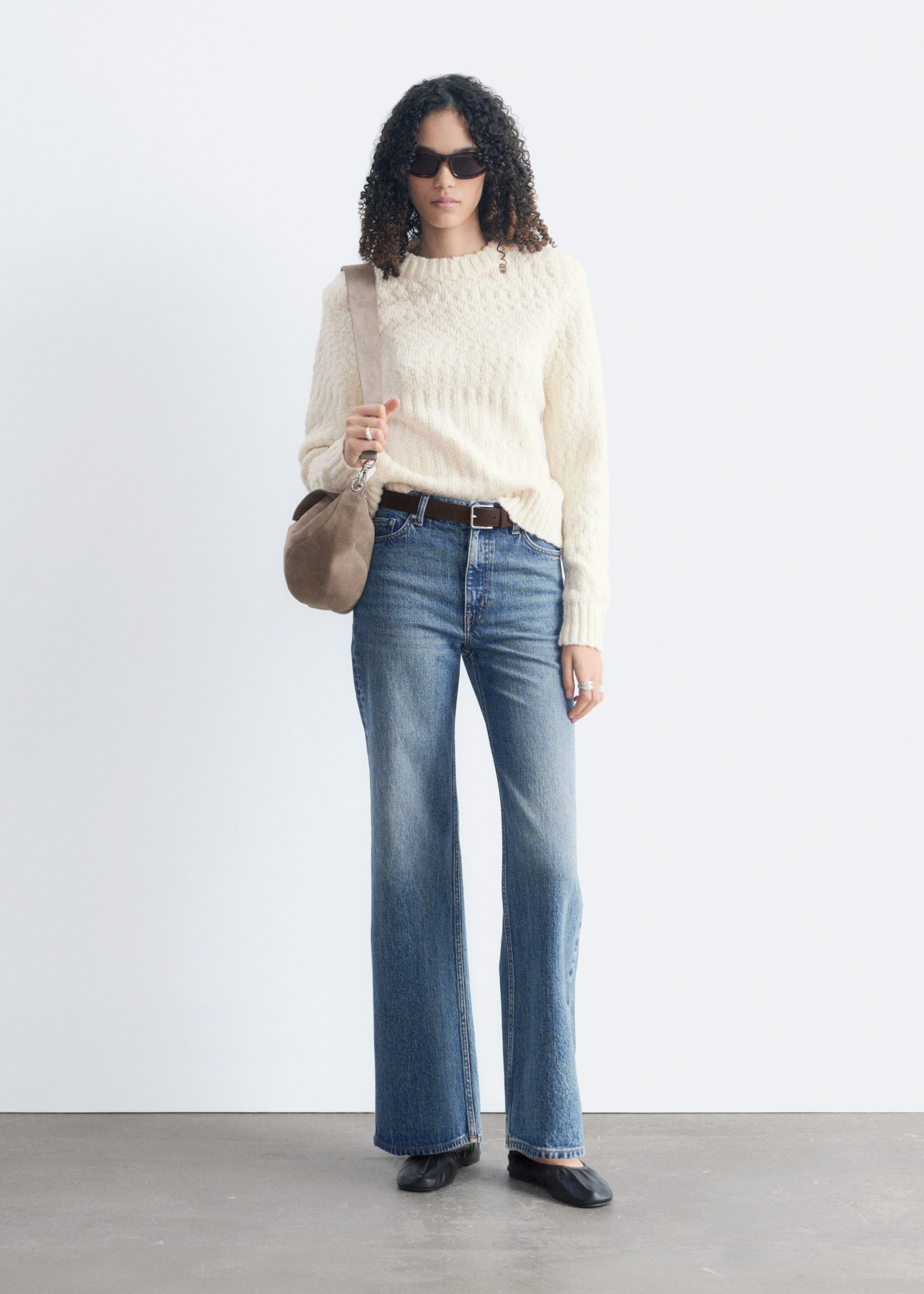 Wool-Cotton Bouclé Jumper - Dark pink - Lookbook