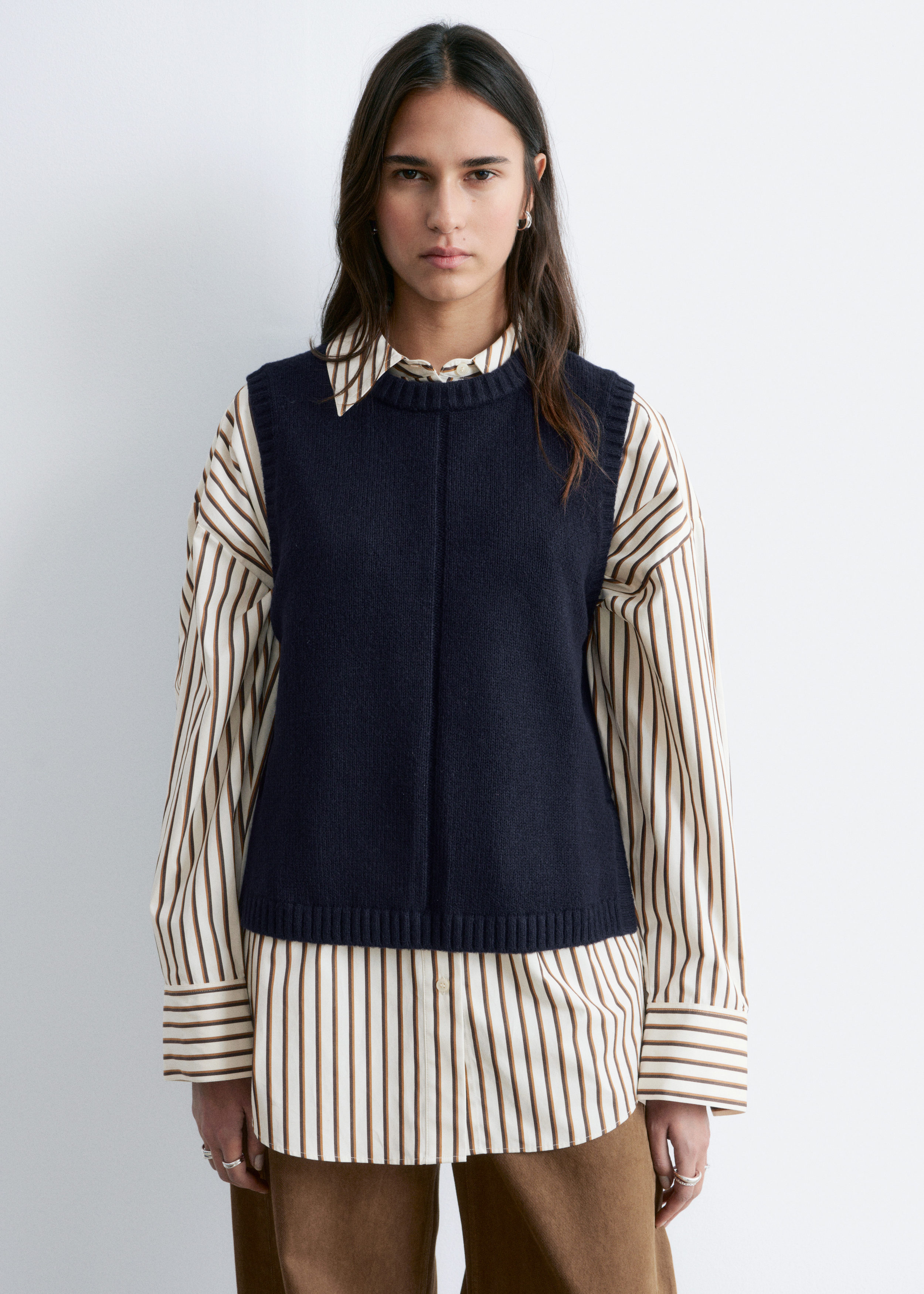 Knitted Sweater Vest - Navy Blue - & Other Stories US
