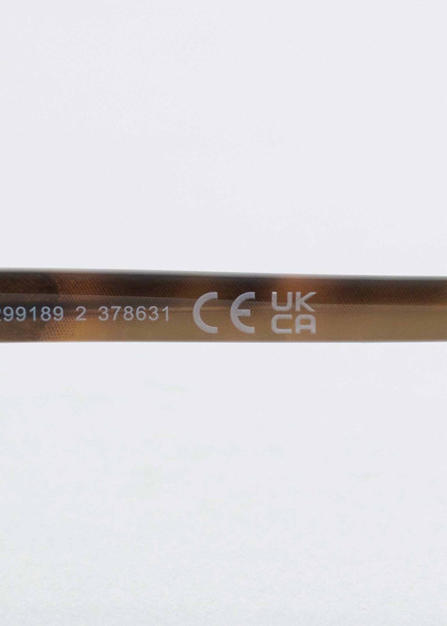 Ochelari de Soare cu Ramă Dreptunghiulară Alungită - Maro Tortoise/Transparent - 4