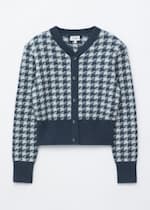 Türkis/Navyblau/Hahnentritt