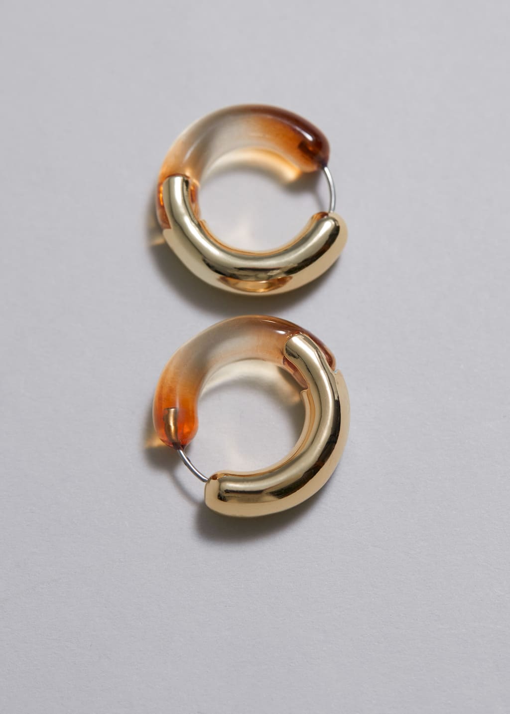 Resin Hoop Earrings - Silver - Still Life