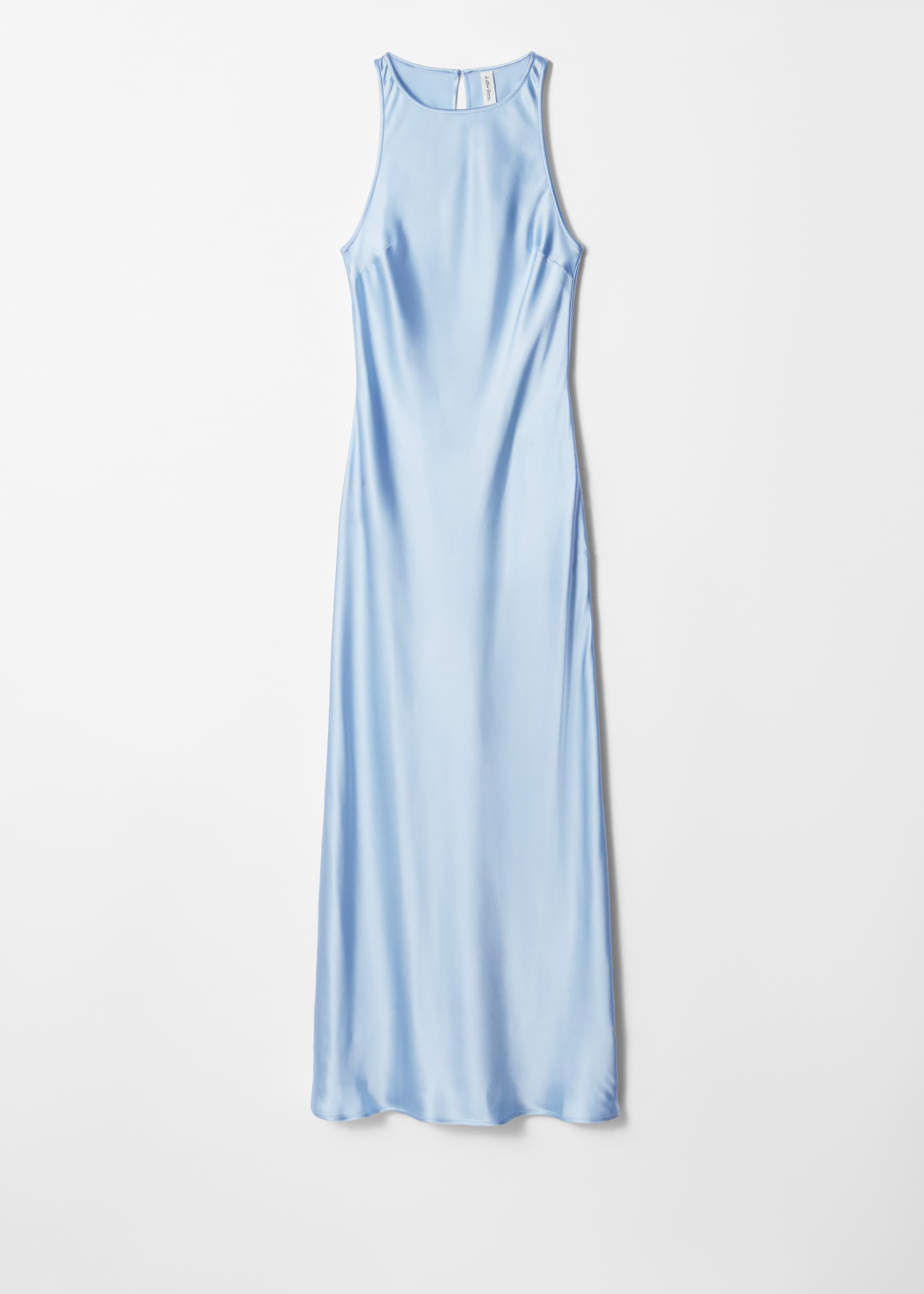 Vezi imaginea mai mare: Rochie midi din satin fără mâneci - Albastru deschis - FEMEI | H&M RO 1