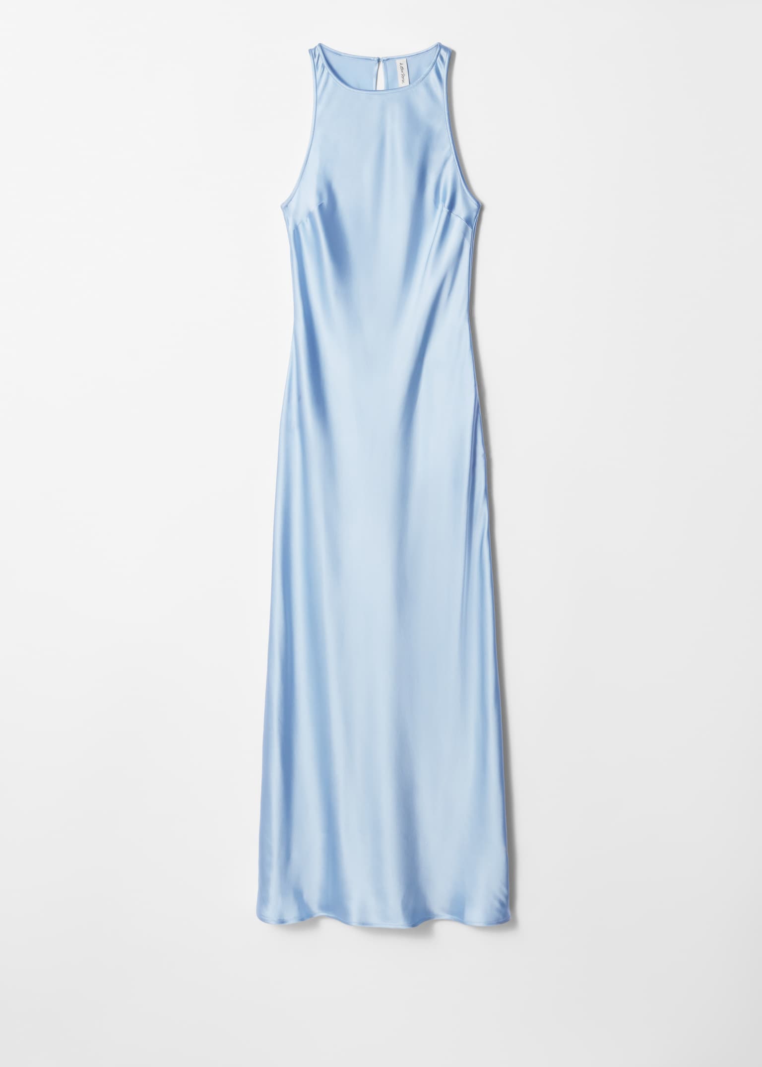 Robe midi en satin sans manches - Bleu clair/Bleu moyen/Marron foncé/Dark pink/Noir/Rose/Jaune pastel/Gris clair/Rouge foncé