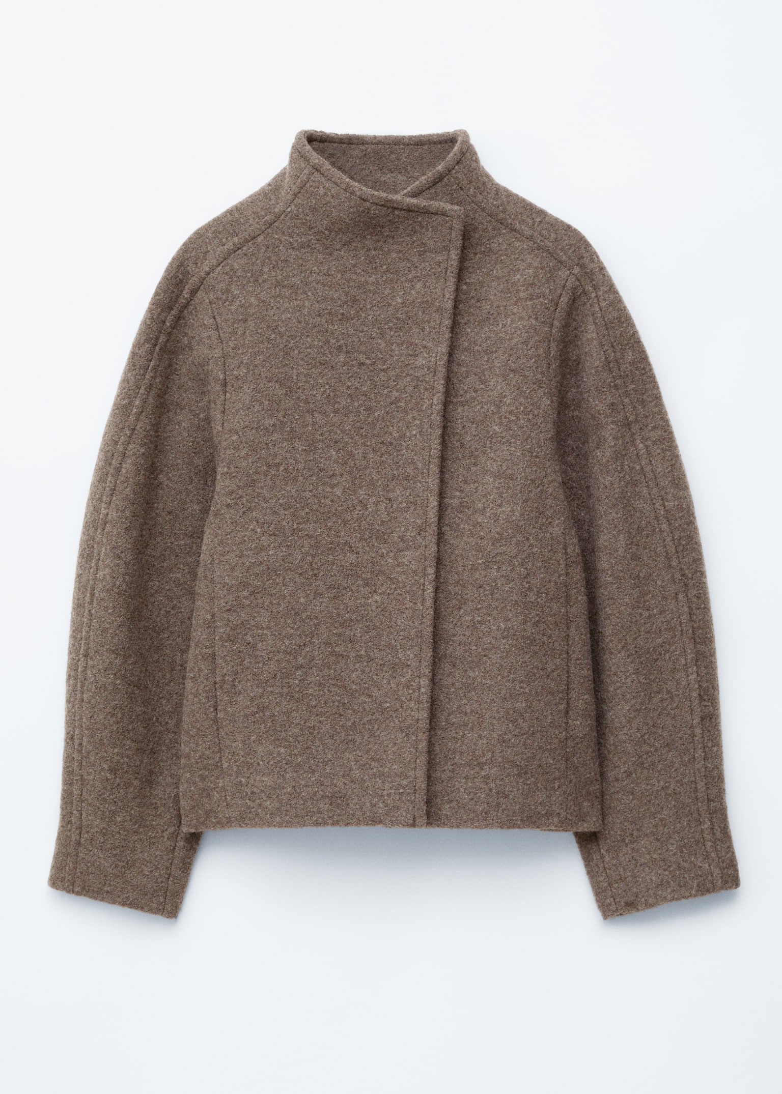Asymmetric Wool Jacket - Mole - 2