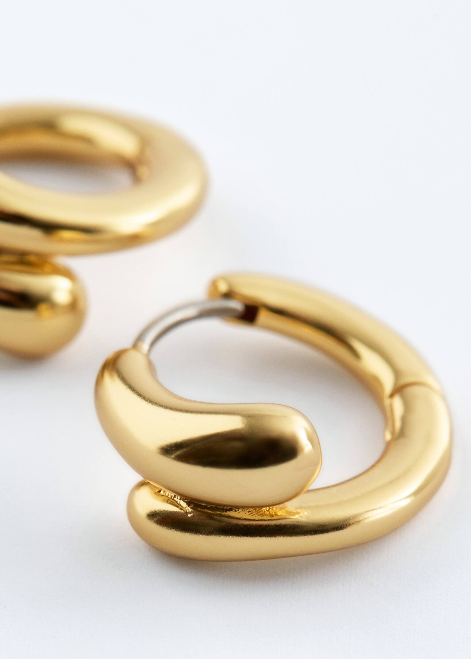 Two-Part Hoop Earrings - Gold/Silver - 3