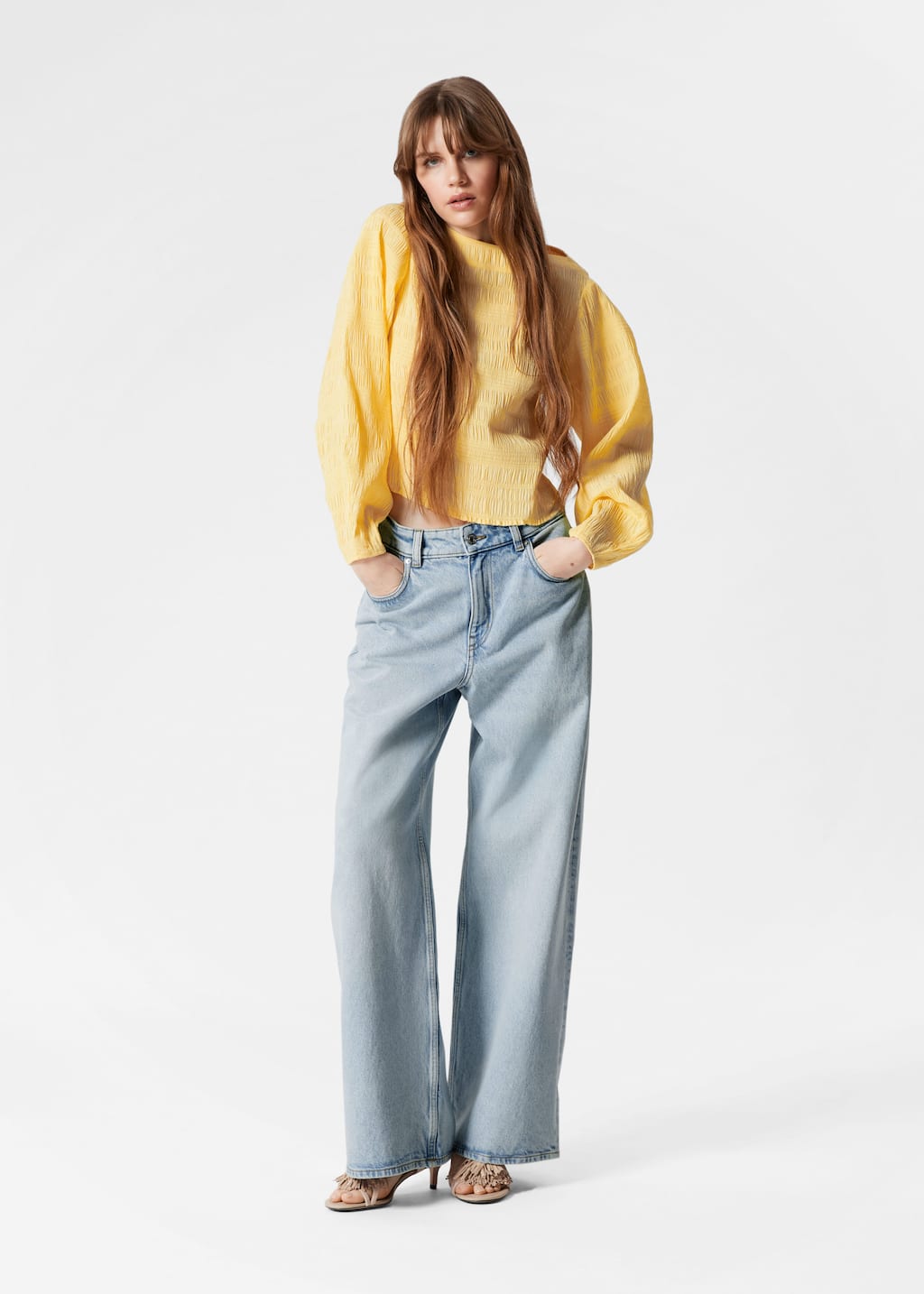 Smocked Boat-Neck Top - Pink - Lookbook