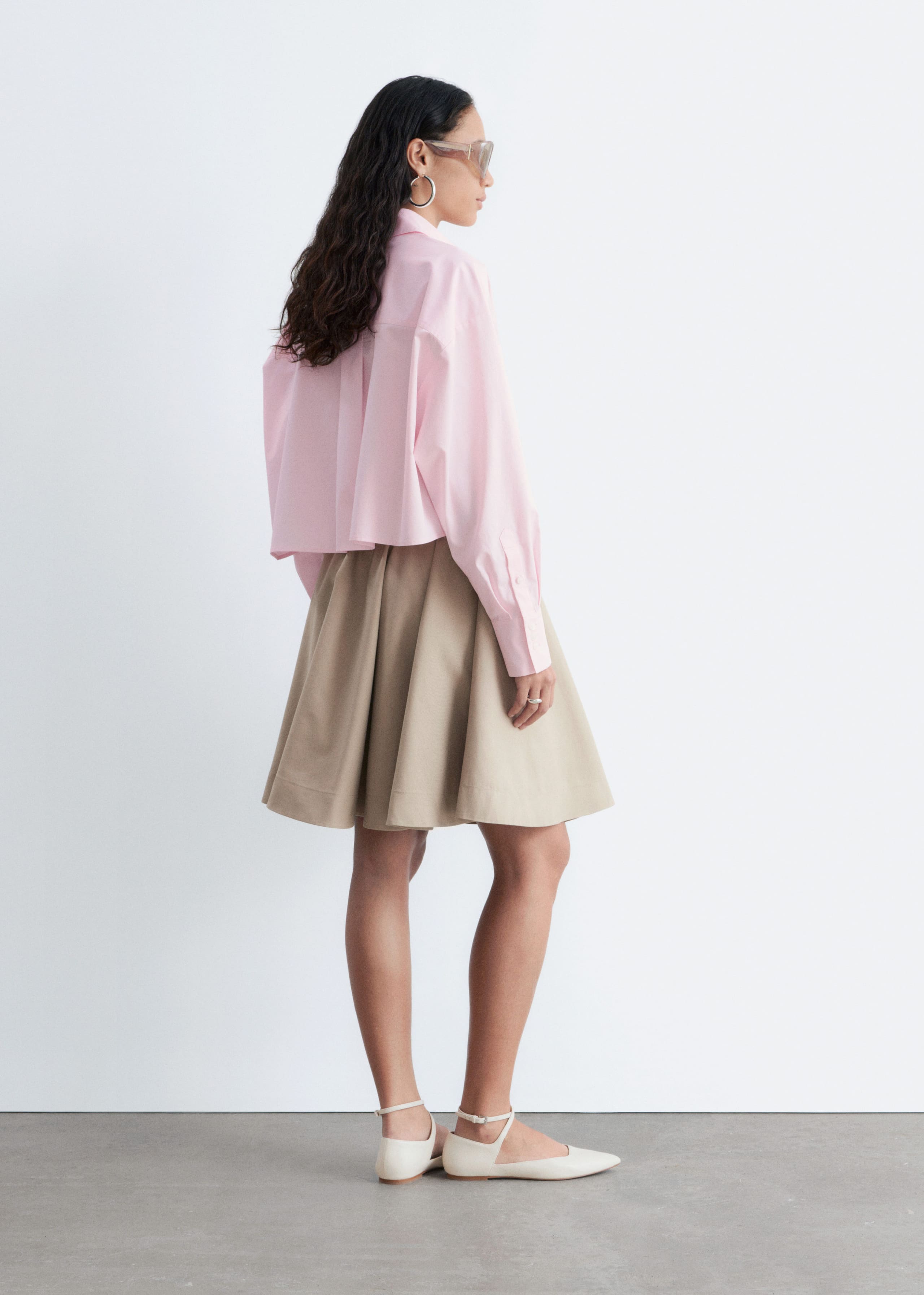 Image of Cropped Oversized Cotton Shirt