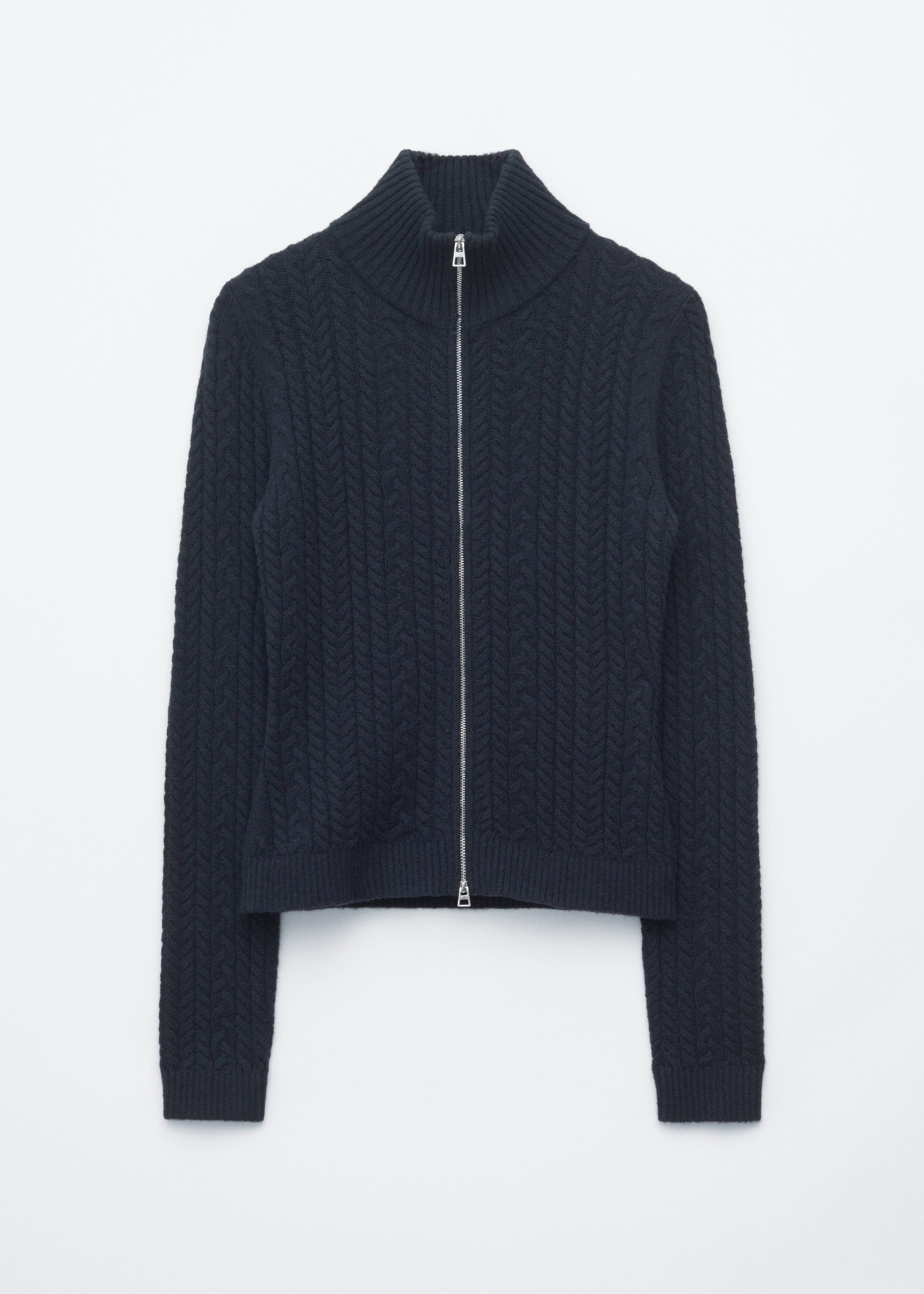 Wool-Cotton Cable-Knit Cardigan - Dark Blue - Knitwear | & Other Stories GG