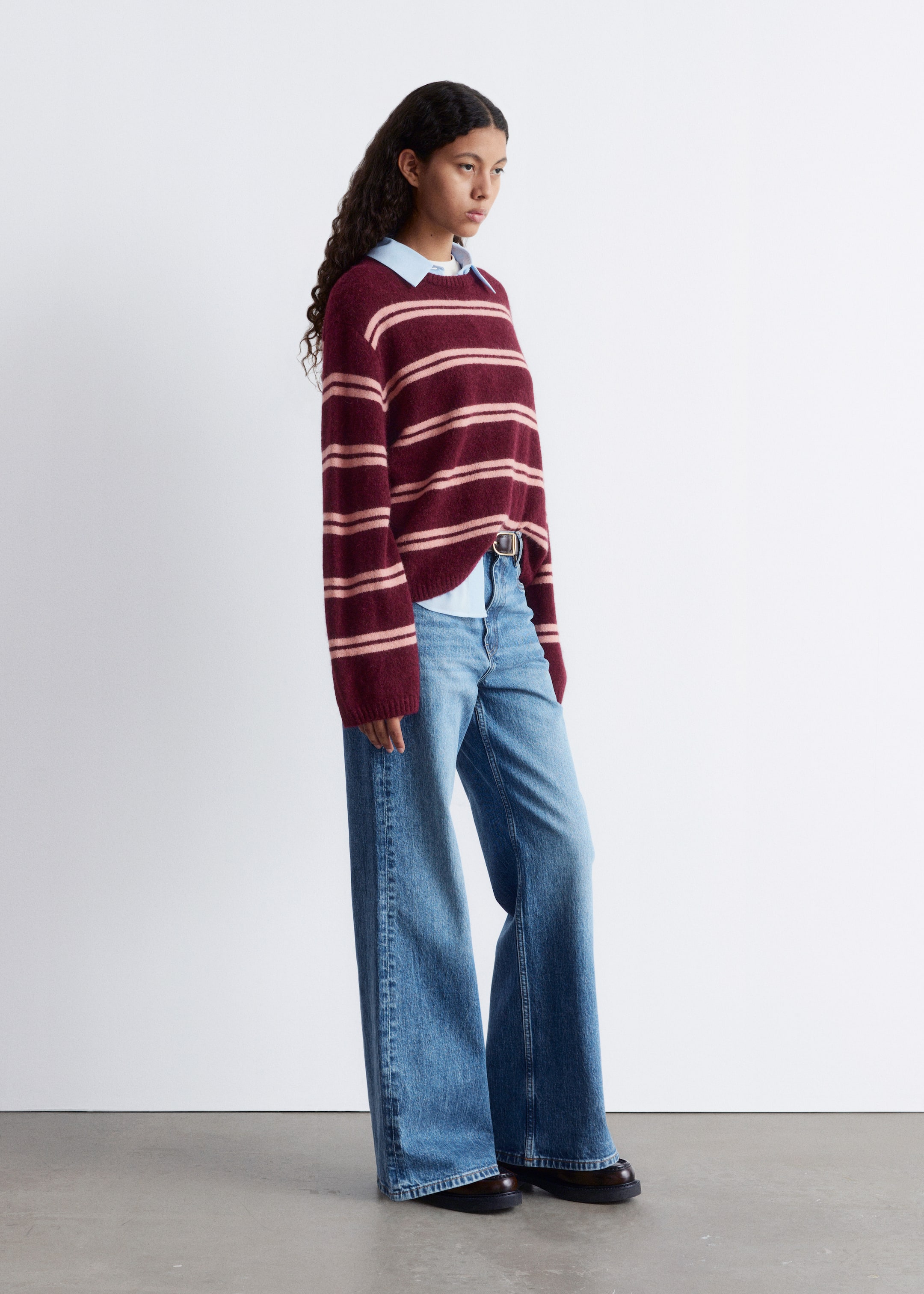 Agrandir l'image: Pull en maille d’alpaga mélangé - Rayures rouge foncé et roses - FEMME | H&M CH 4