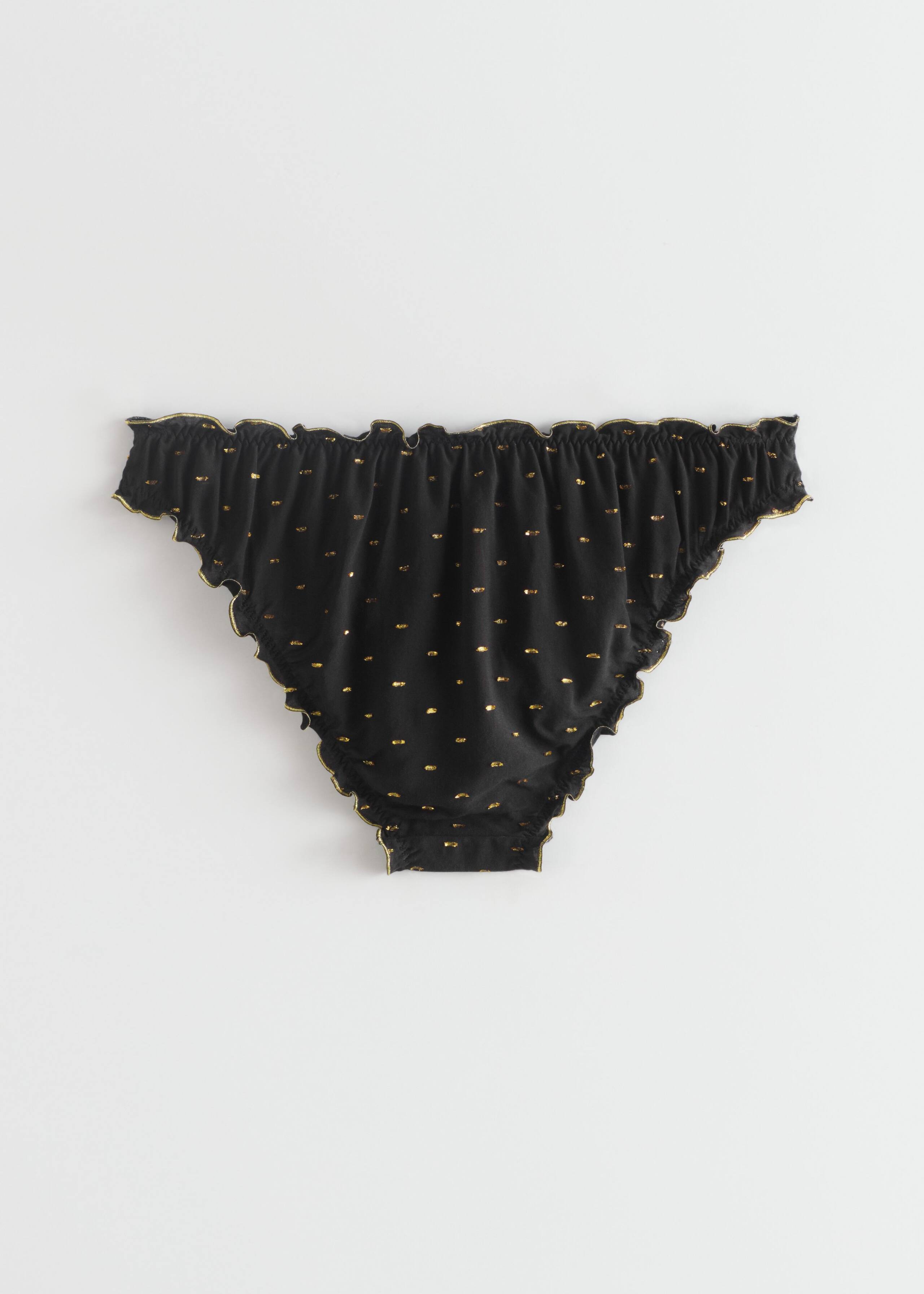 Ruffled Glitter Pattern Briefs - White Gliter - Natura morta