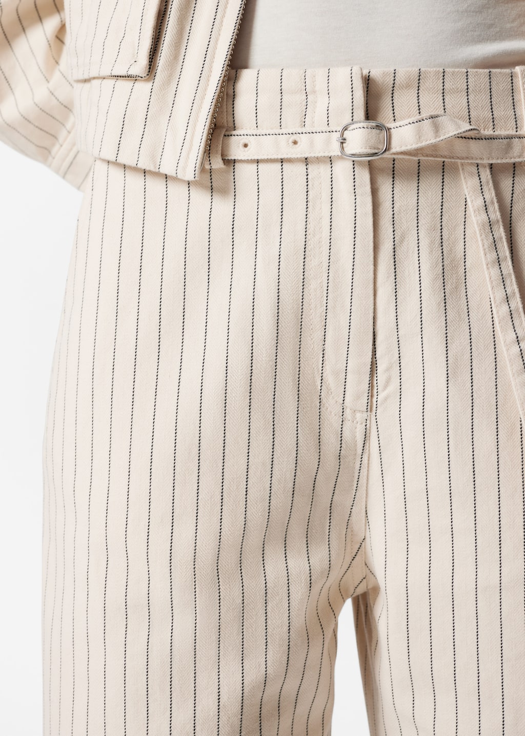 Image of Buckle-Belt Trousers