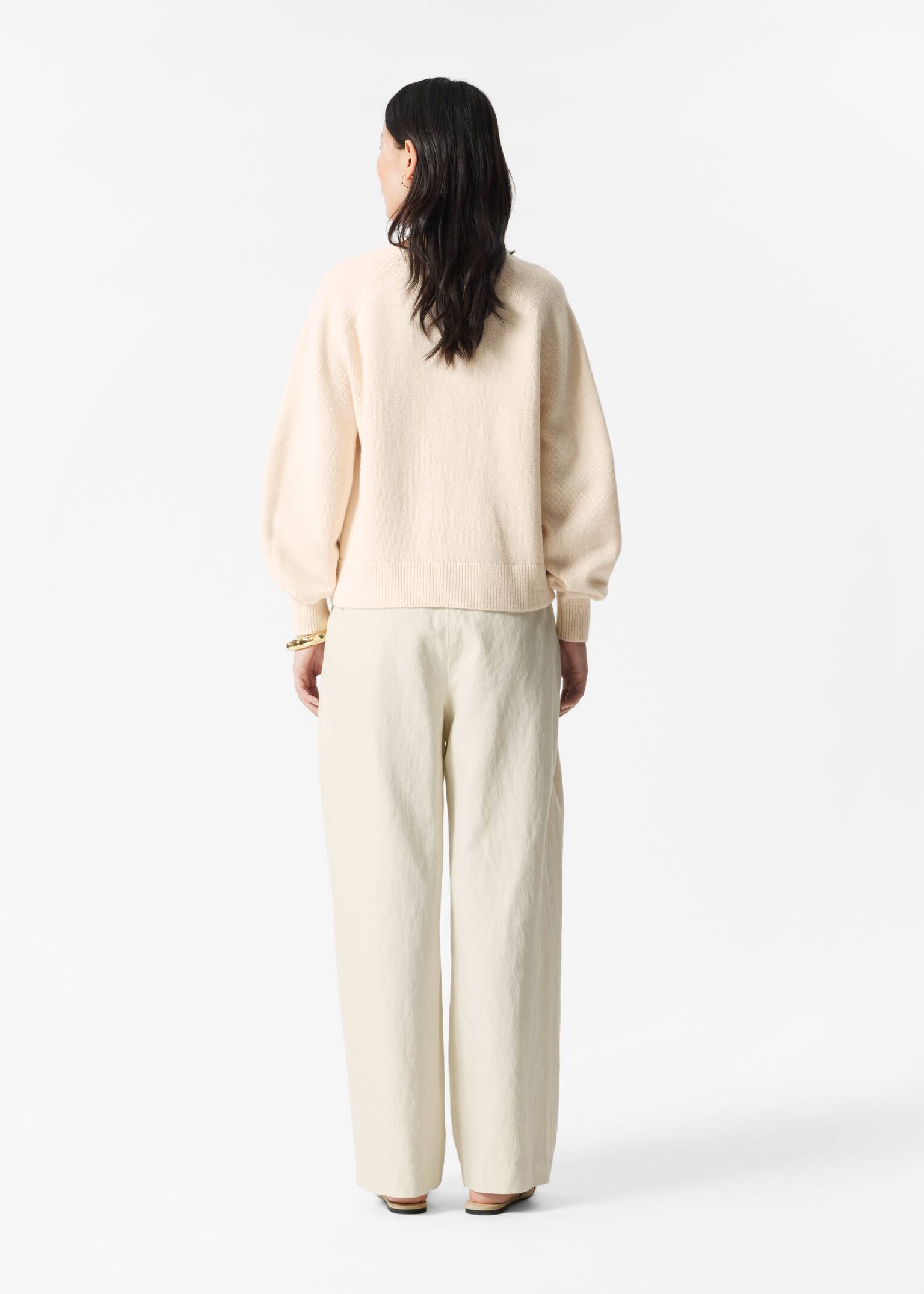 Cárdigan con bolsillo de parche - Crema/Gris - 4