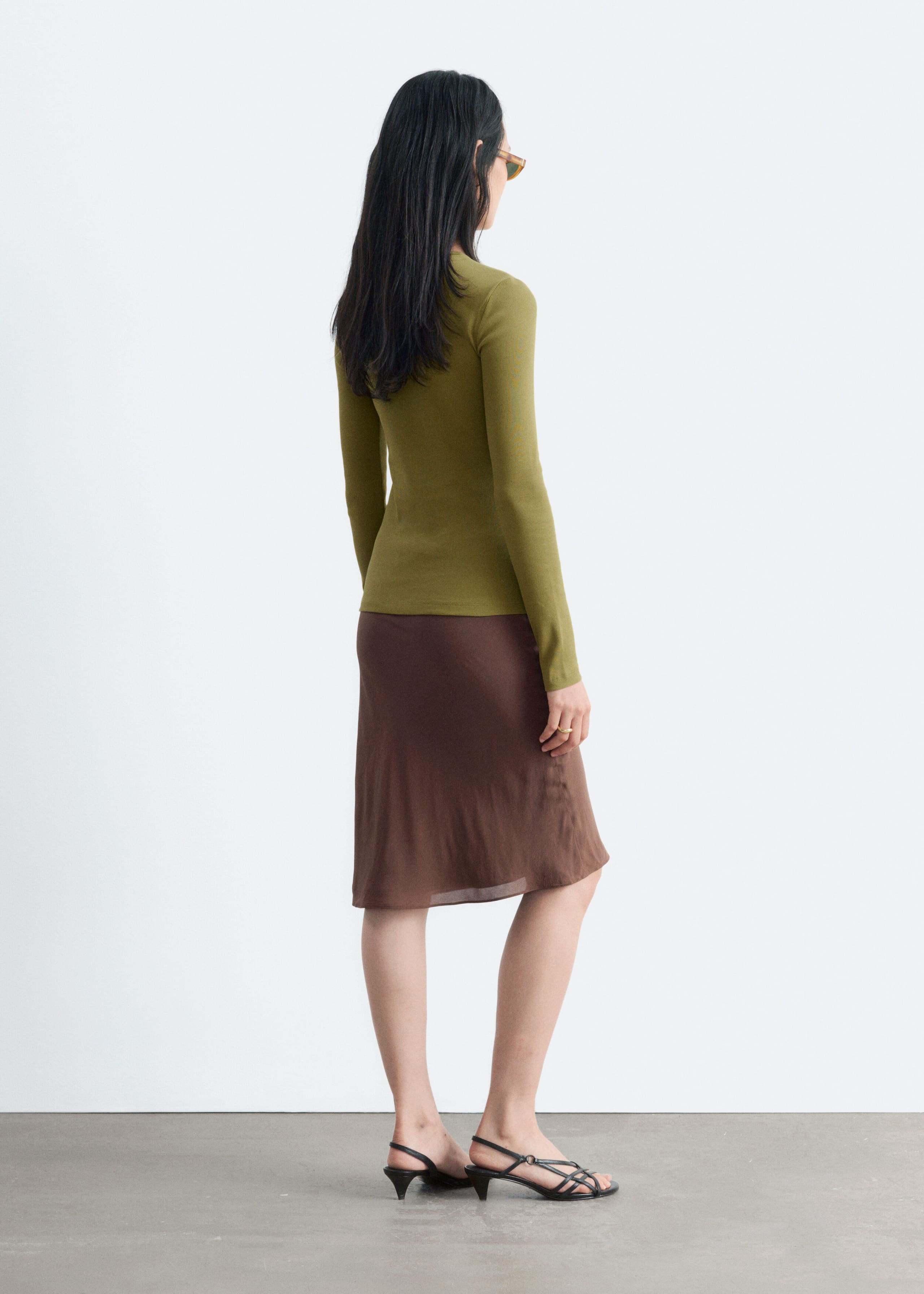 Ribbed Long-Sleeve Top - Green - Still Life