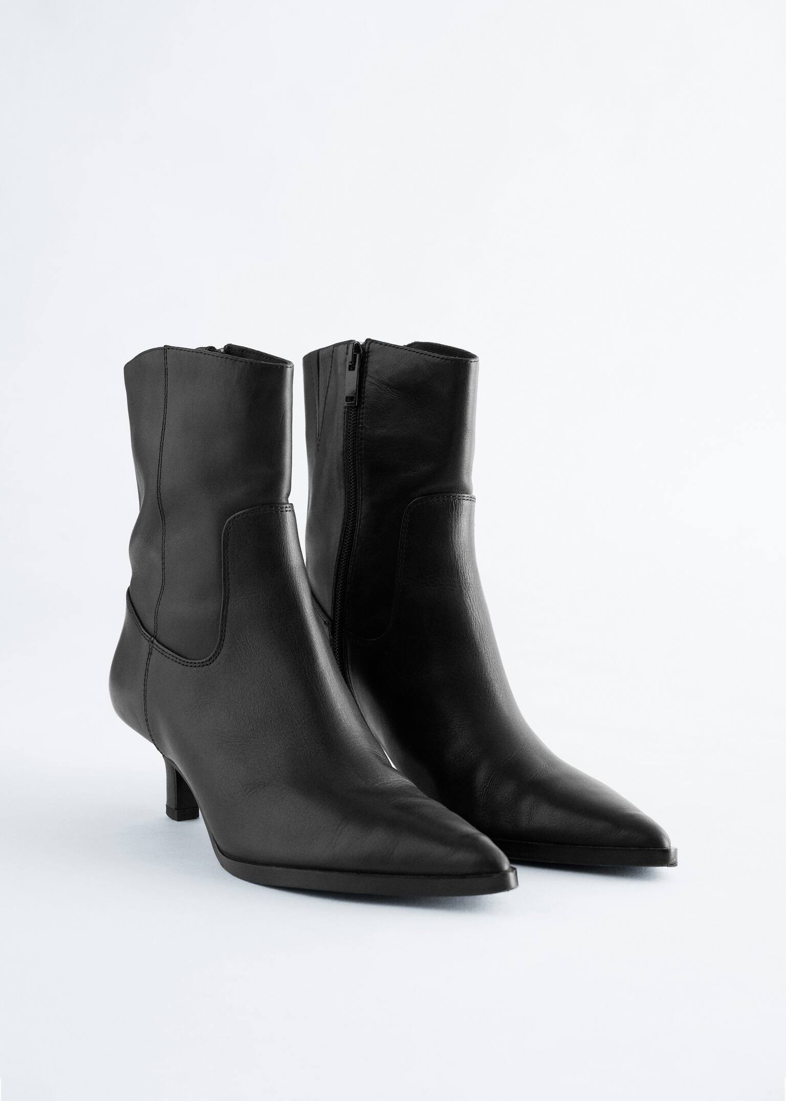 Ankelboots med taxklack - Svart/Brun/Konjak ormmönster - 2