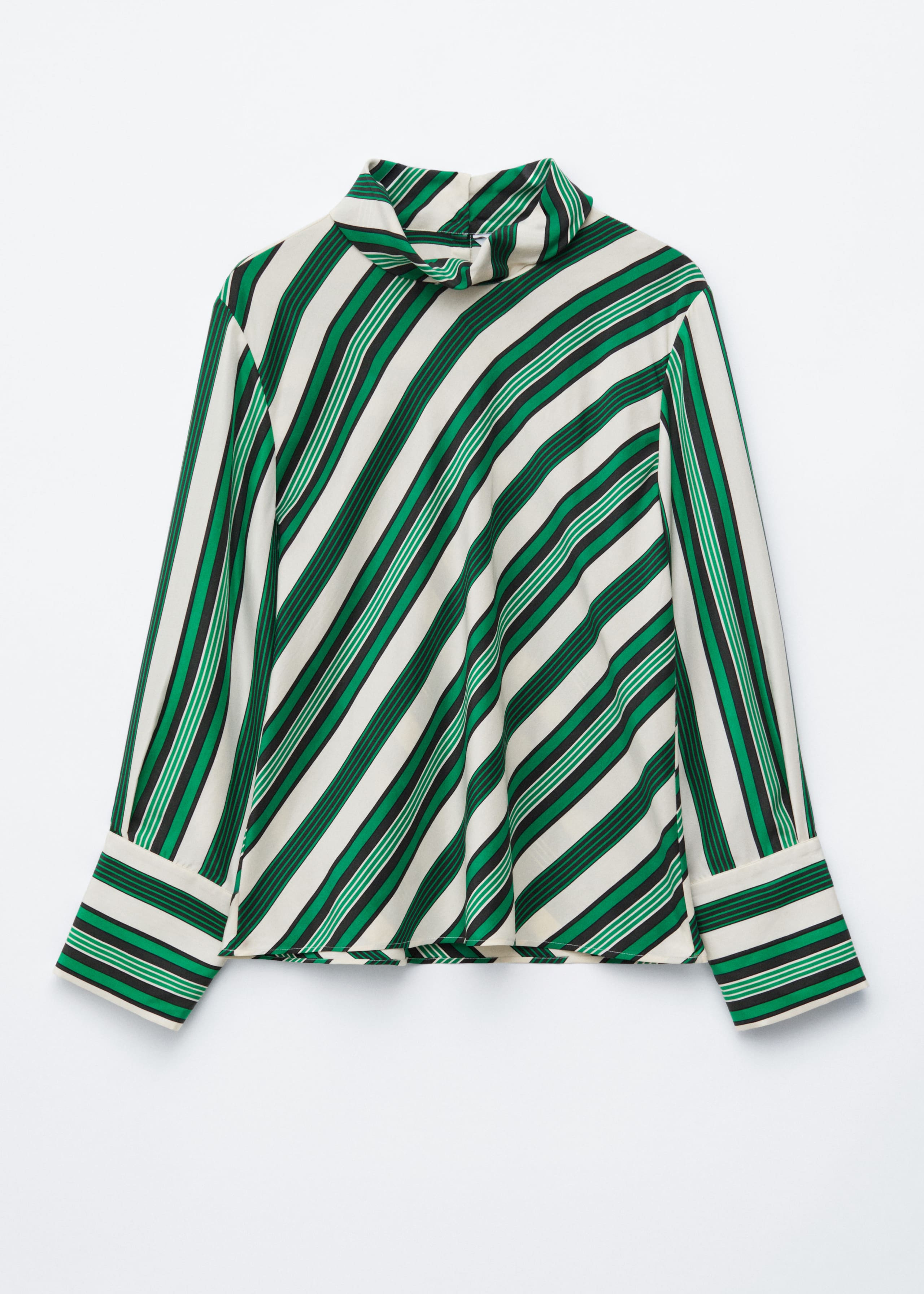 Image of Stand Collar Silk Blouse