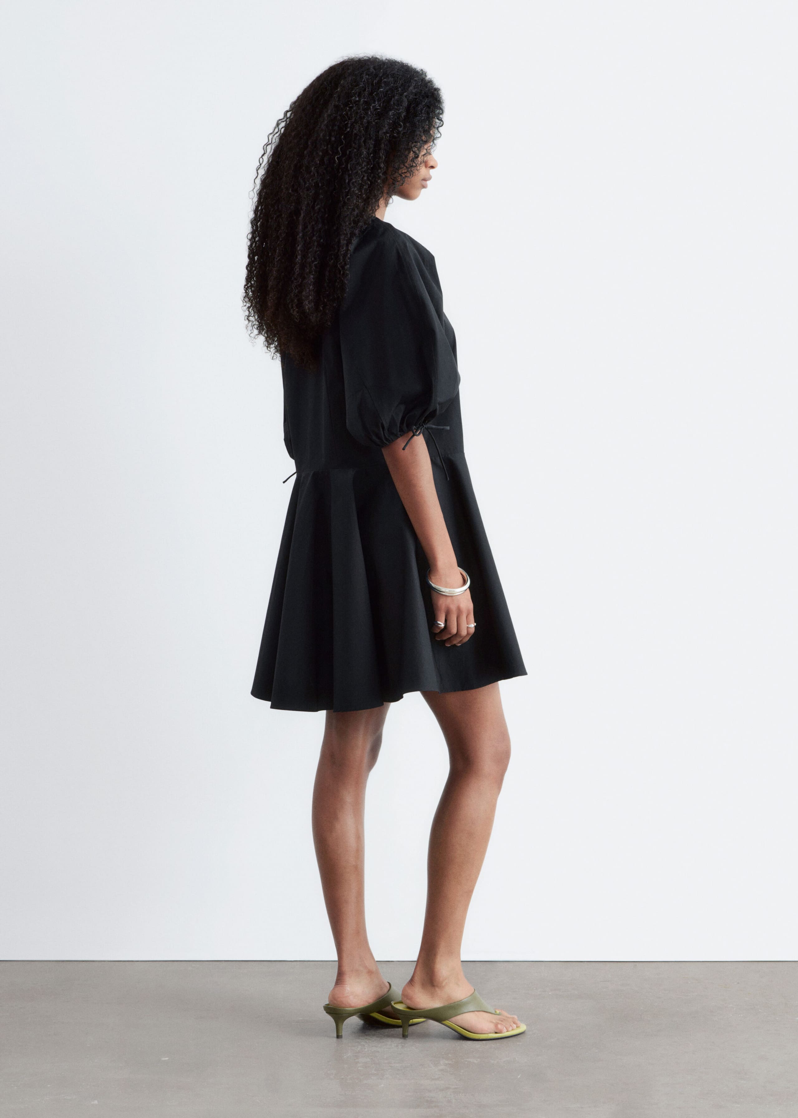 Image of Volume-Sleeve Mini Dress