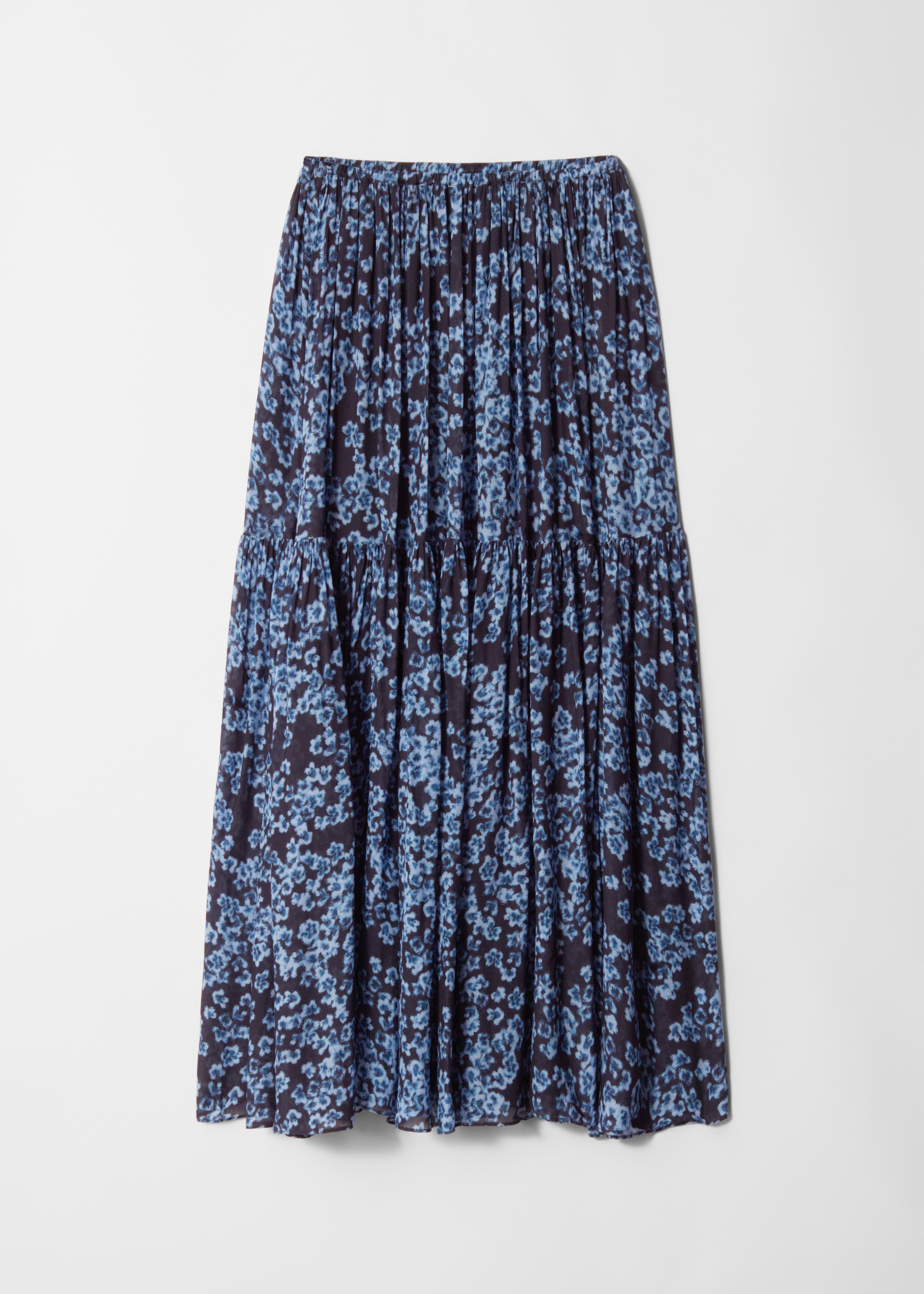 Maxifalda de tablas - Floral azul