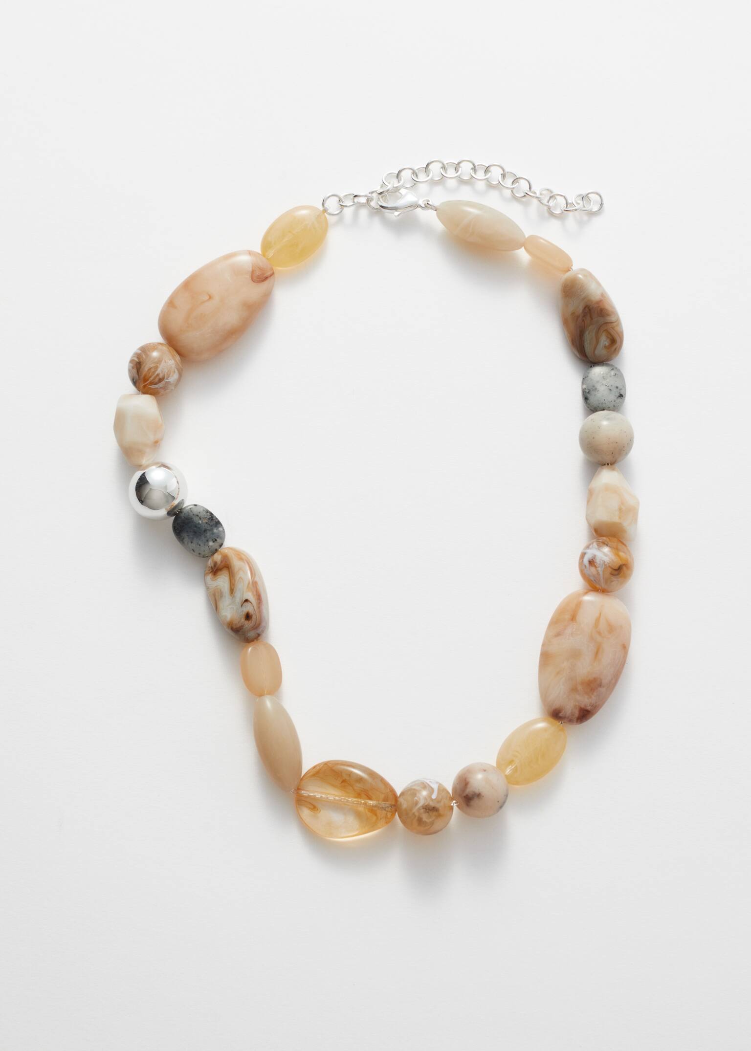 Collier à perles irrégulières - Ambre/Argent