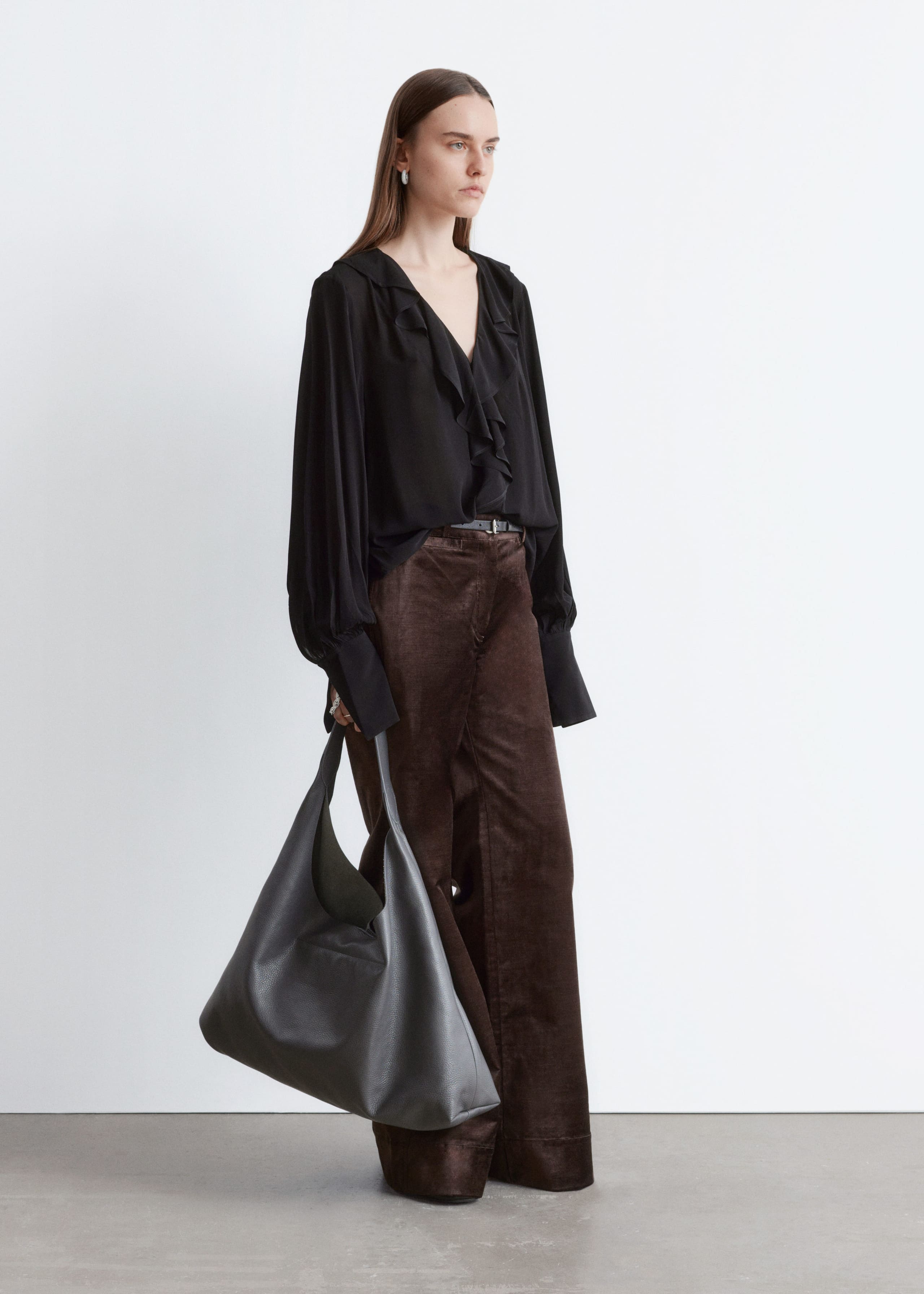 Image of Flared Velvet Trousers