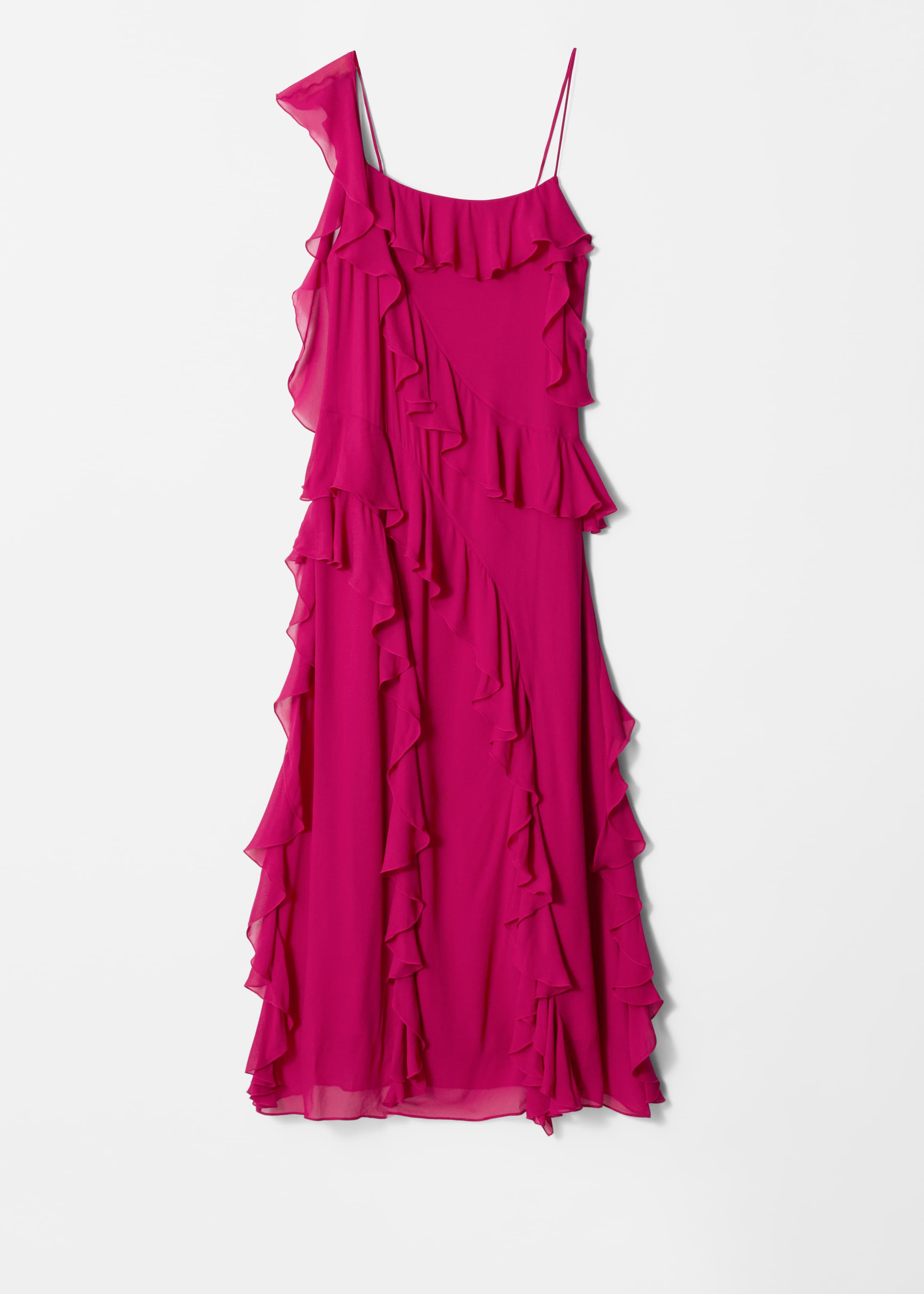 Se større billede: Maxikjole med flæser - Mørk pink - DAME | H&M DK 6