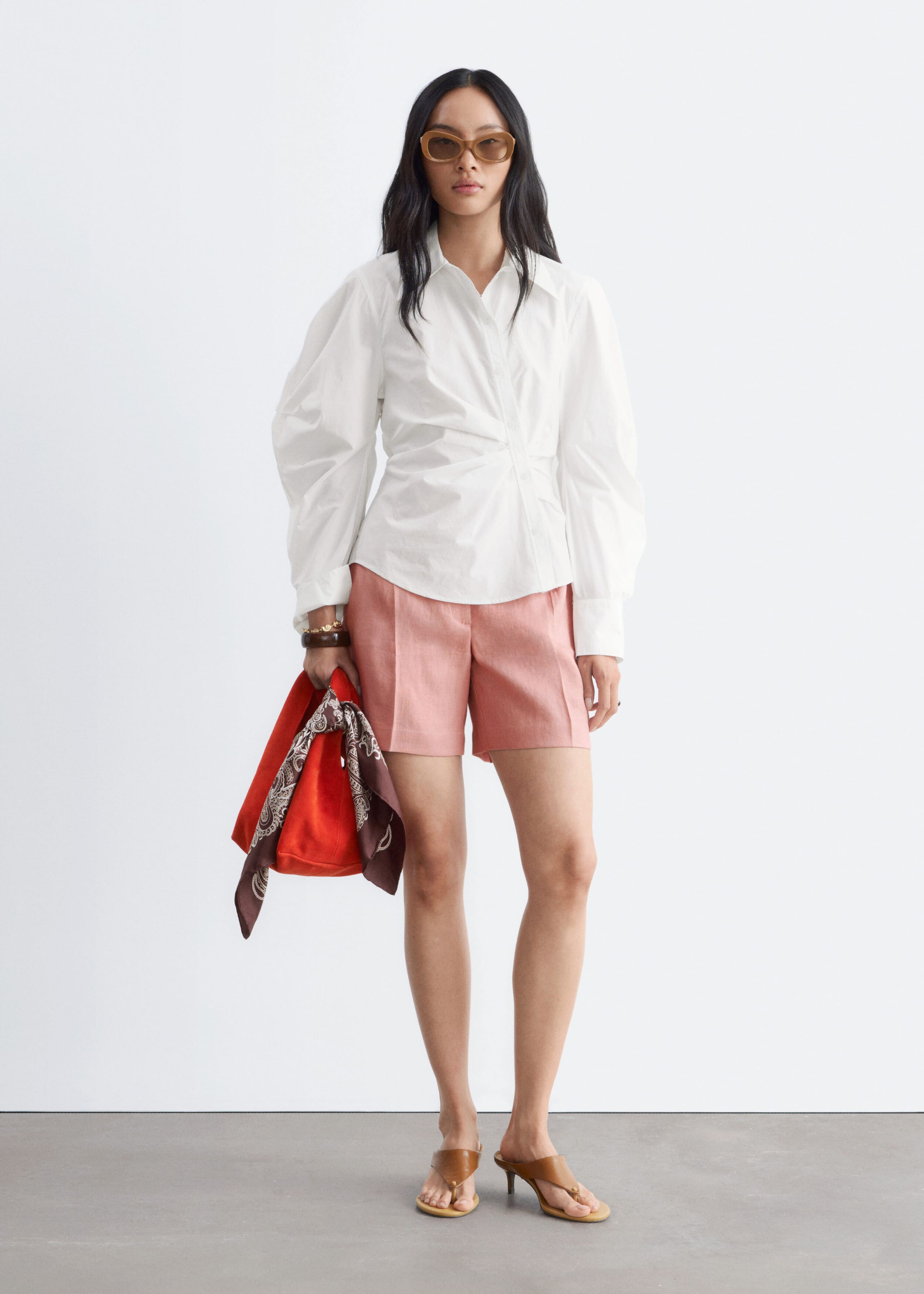 Camisa asimétrica de algodón - Blanco - Lookbook