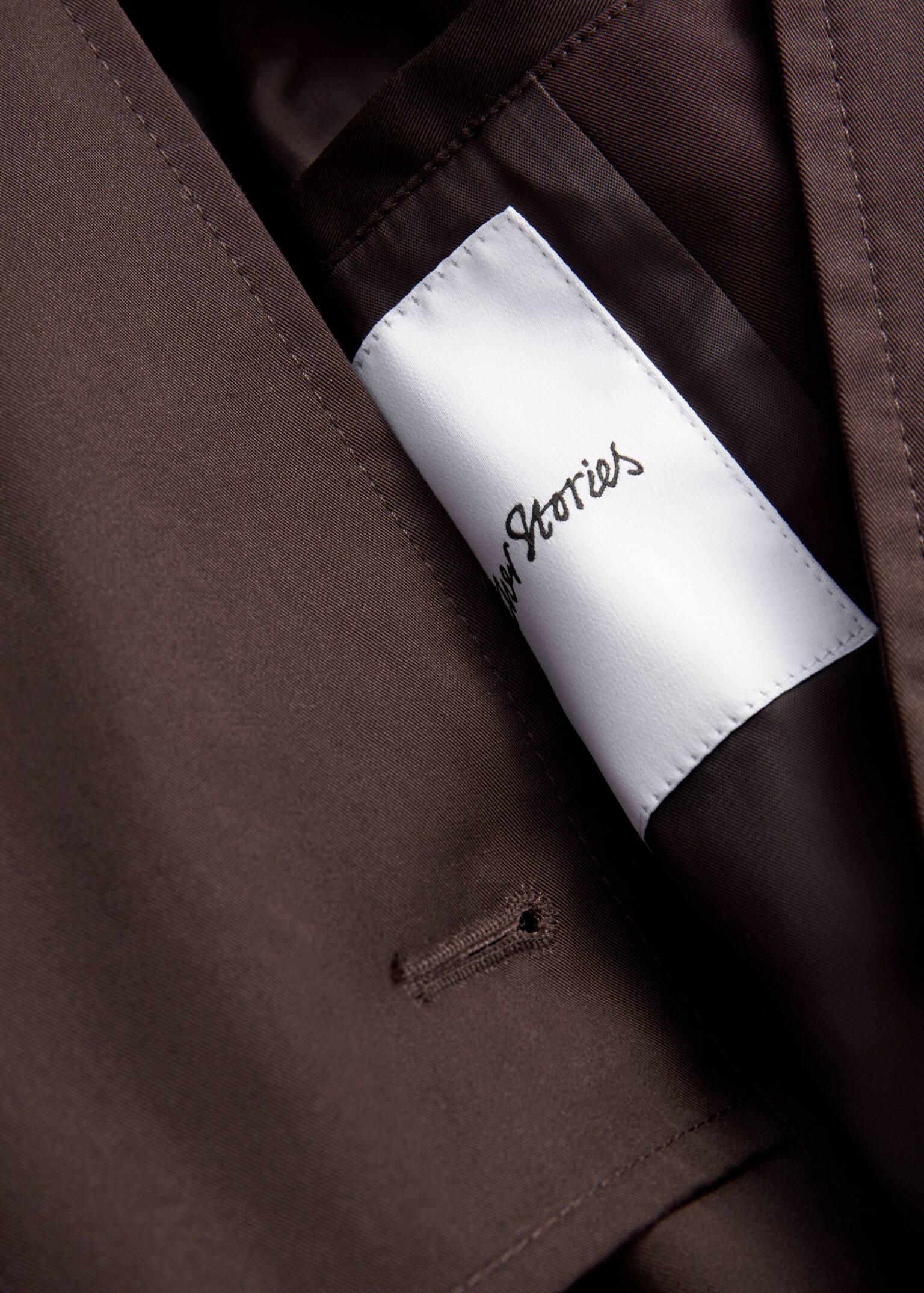 Kurze Trenchcoat-Jacke - Dunkelbraun/Beige/Beige - 2
