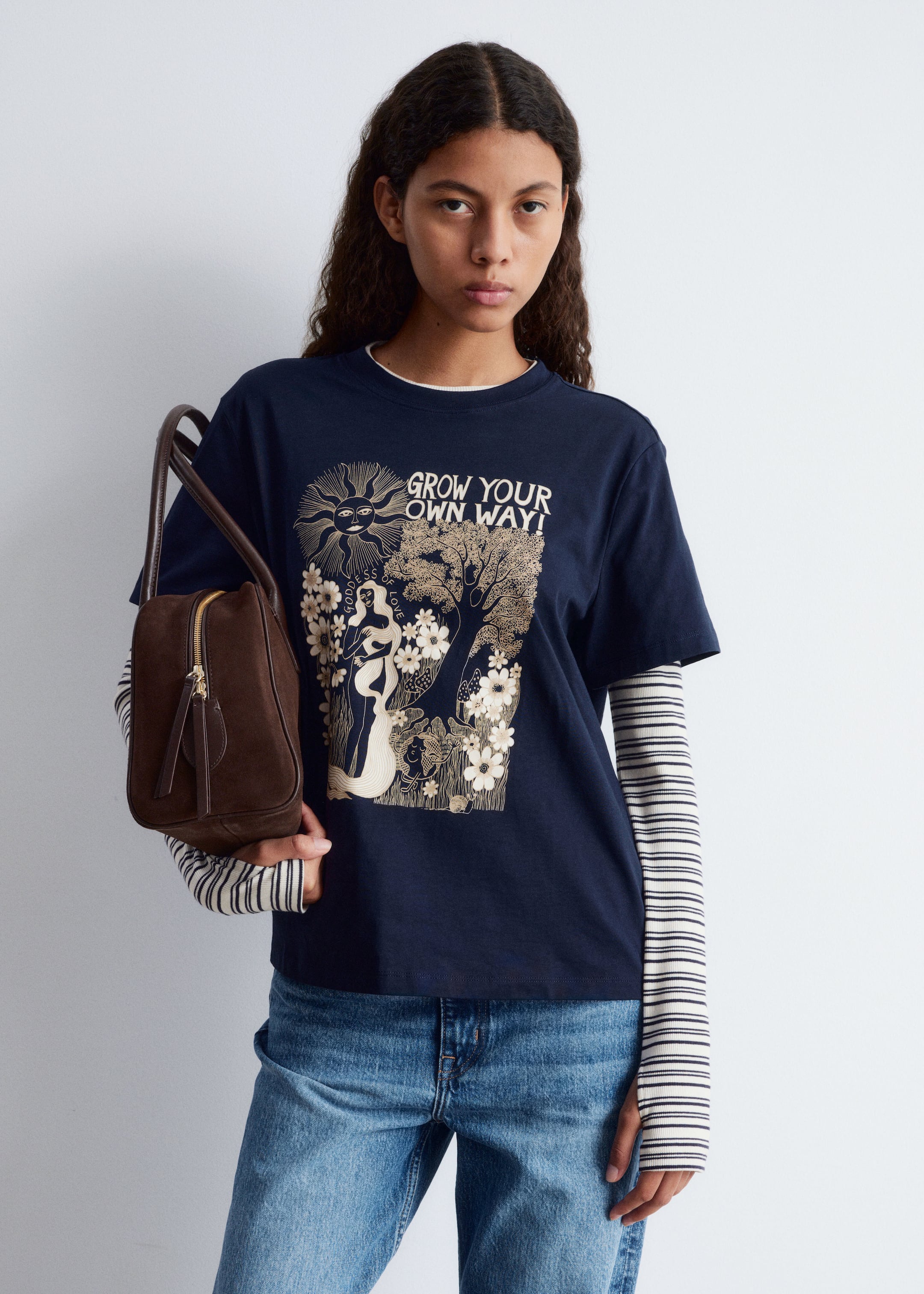 Visa större bild: T-shirt i bomull - Mörkblå/mönstrad - DAM | H&M SE 3
