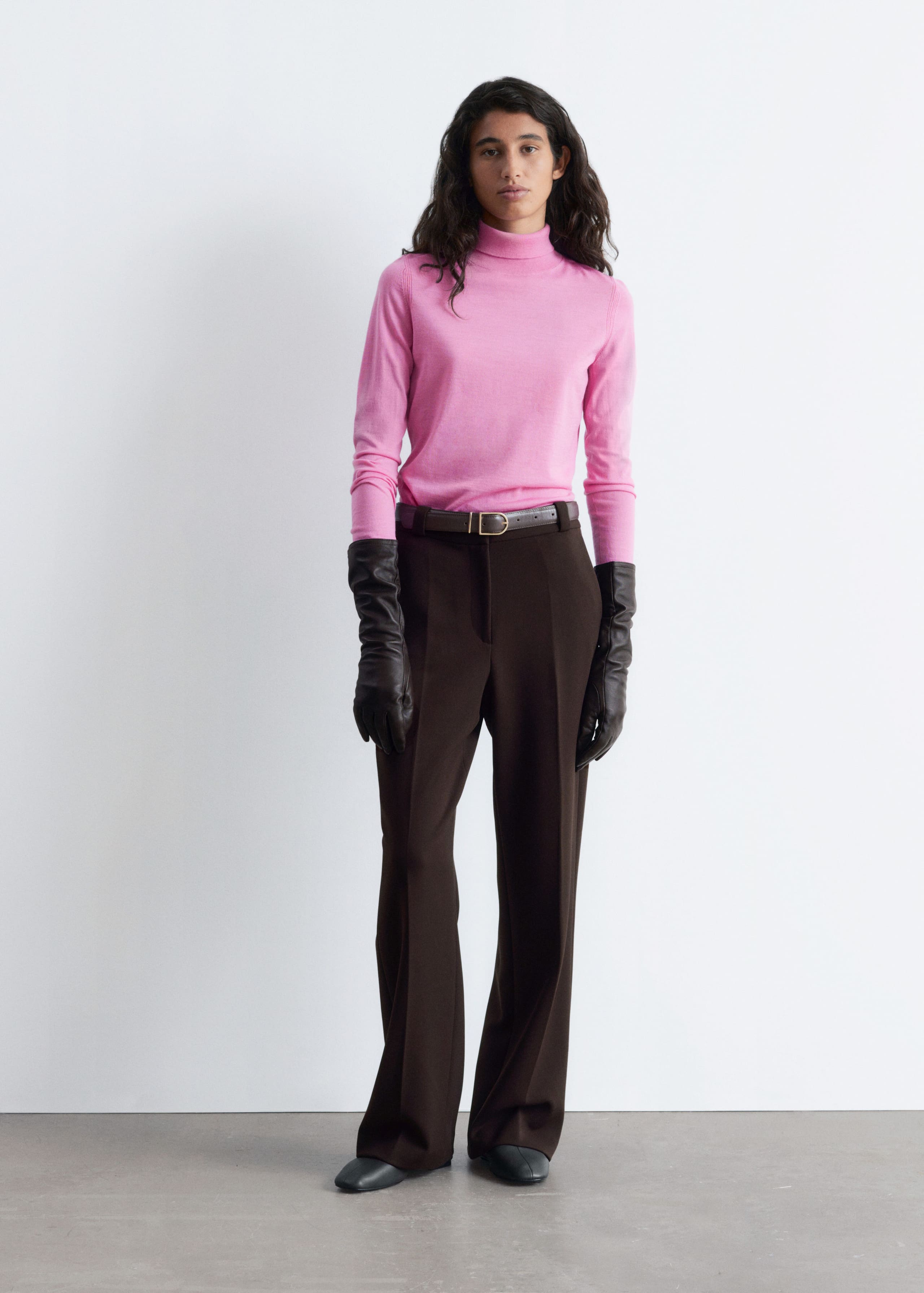Image of Wide Press-Crease Trousers