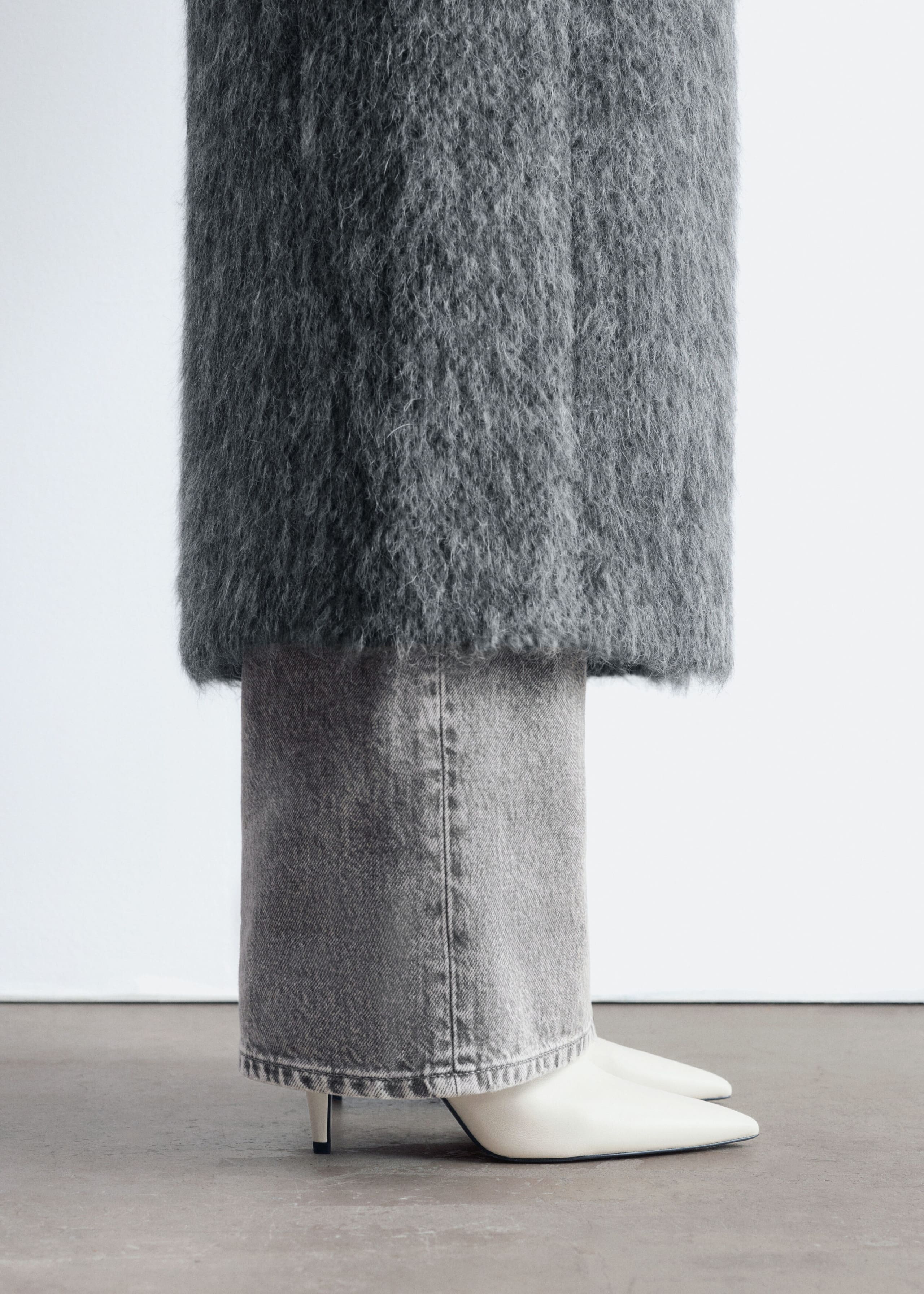 Leather Stiletto Boots Off White