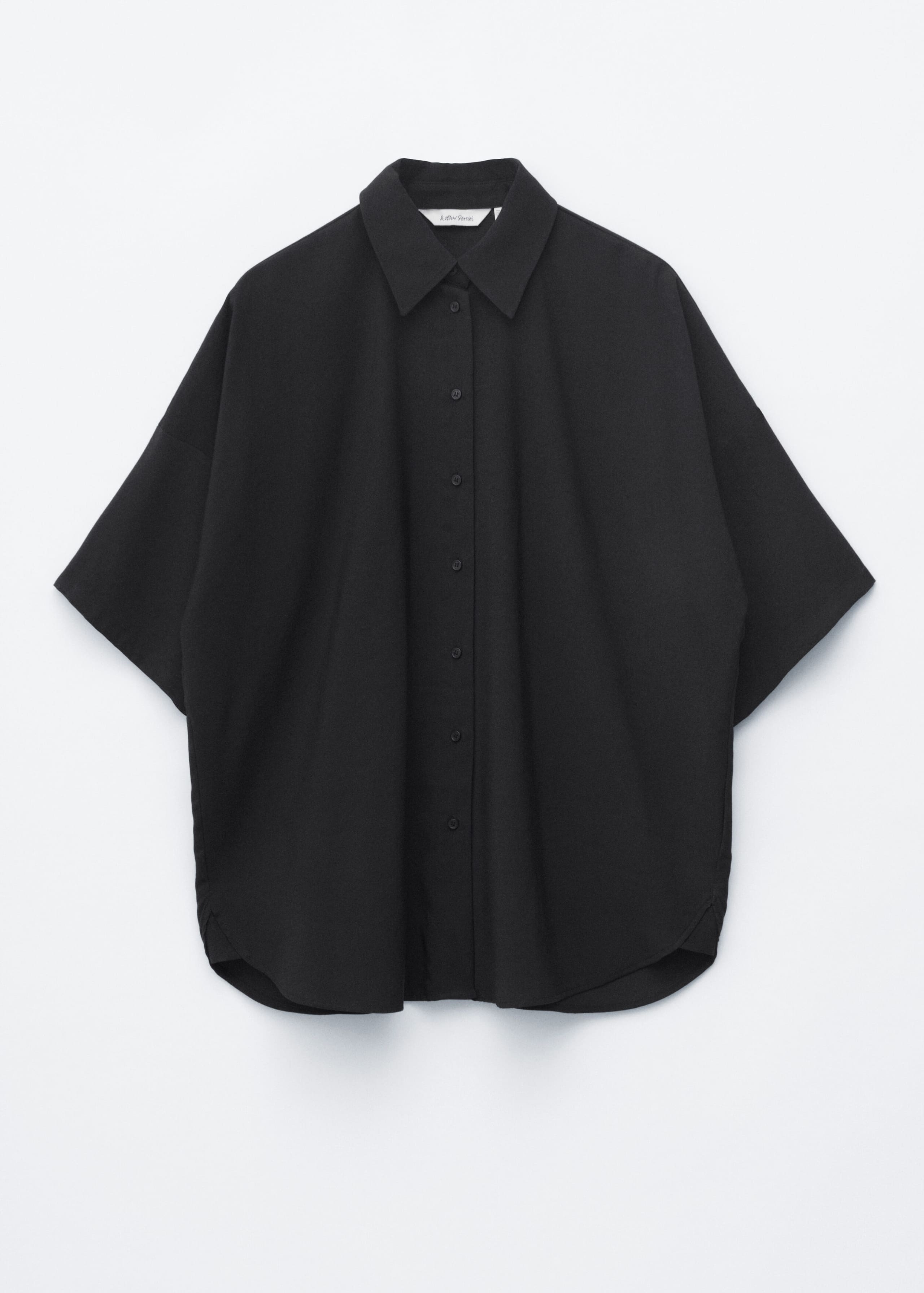 Camicia oversize con maniche a 3/4 - Blu polvere - Natura morta