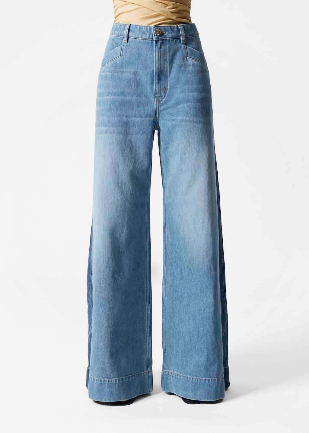 Image of Long Wide-Leg Jeans