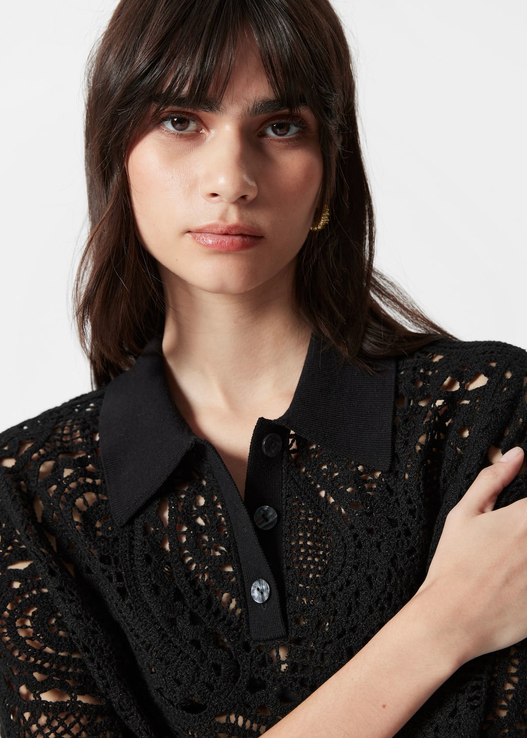 Image of Crochet Polo Top