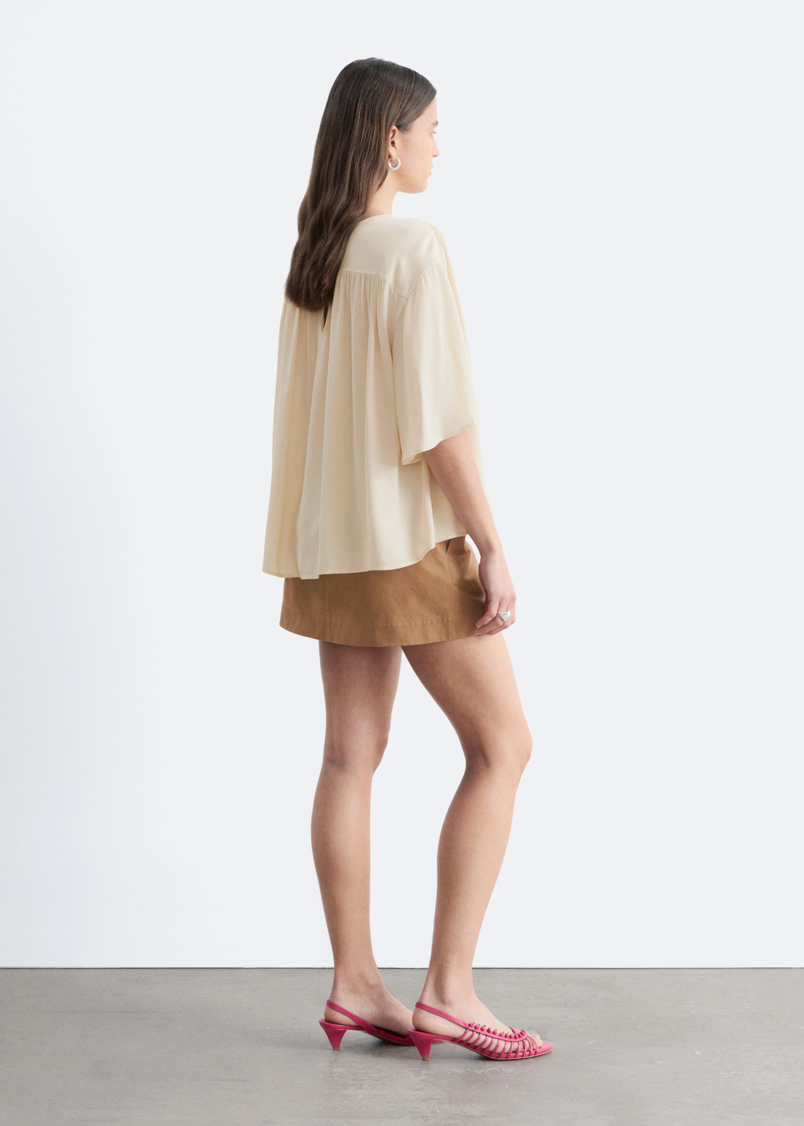 Image of Gathered Crepe Blouse