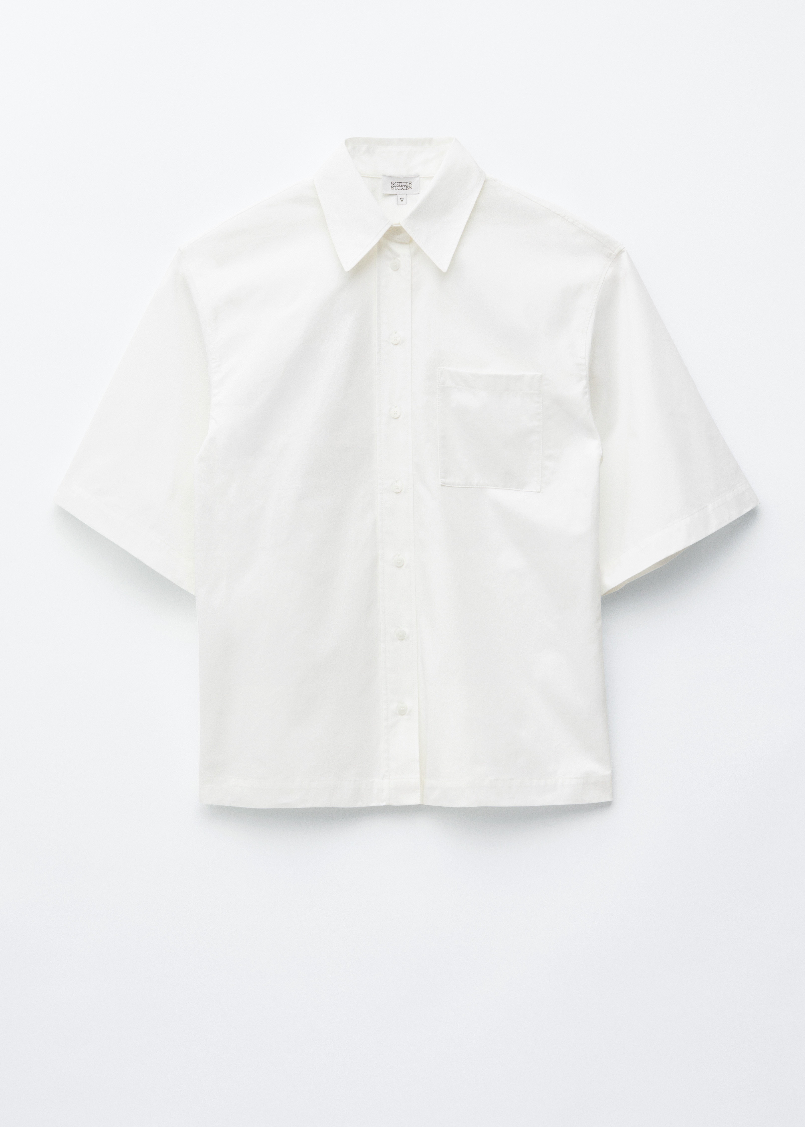 Kurzärmliges Hemd aus Baumwolle - Weiß/Hellblau/Paisleymuster