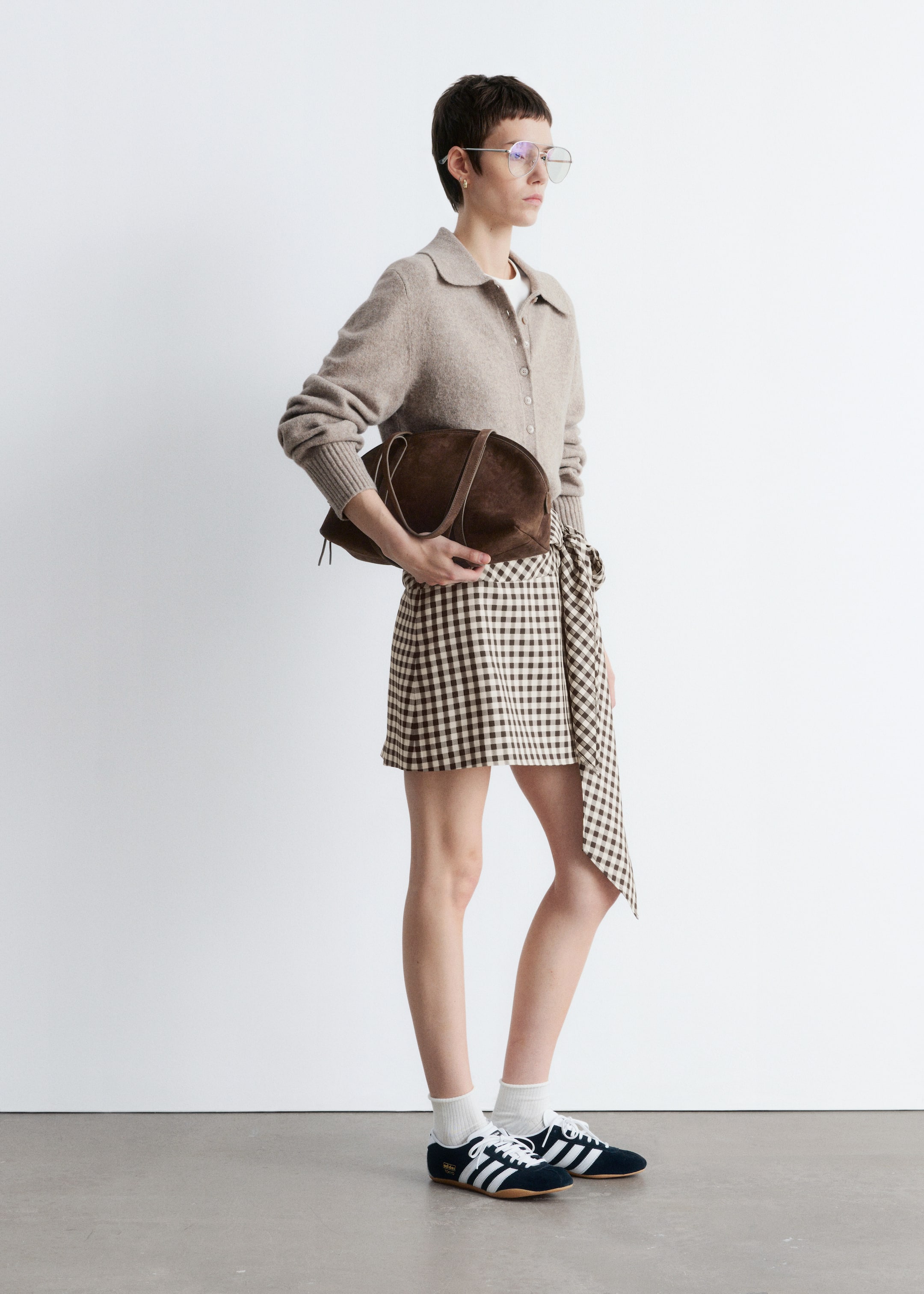 View larger image: Knitted Collar Cardigan - Mole - Ladies | H&M GB 4
