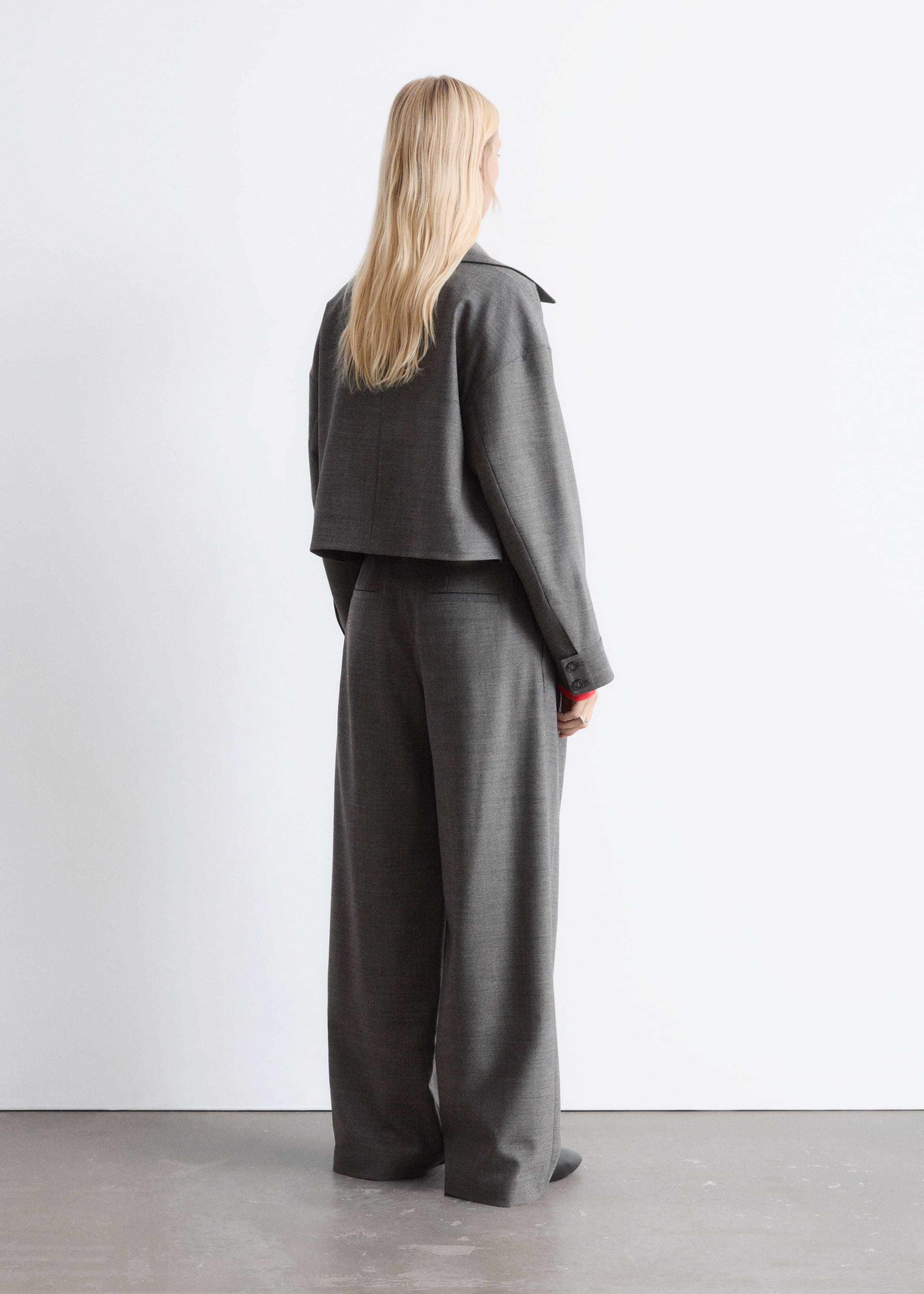 Image of Wool-Blend Tailored Trousers