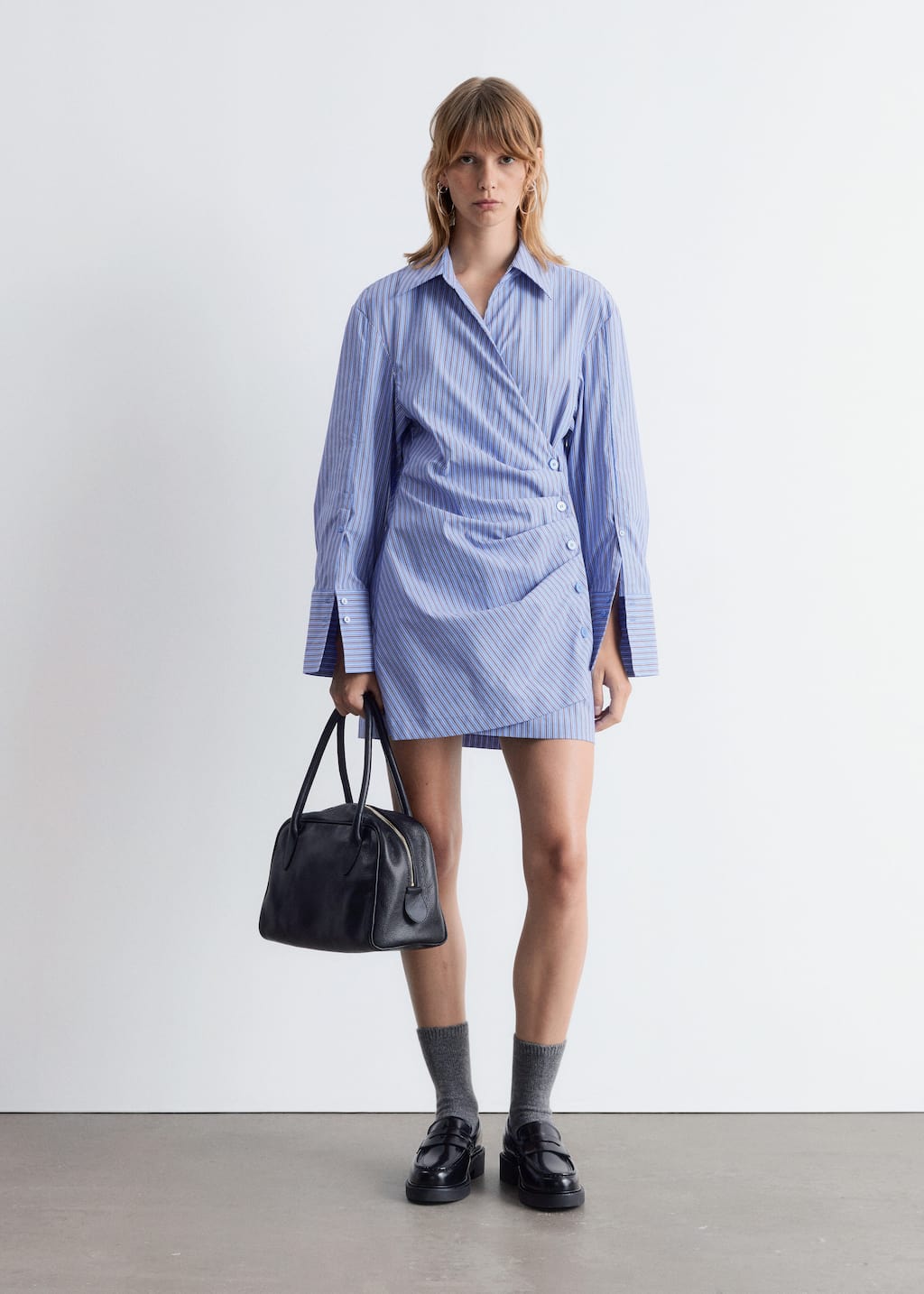Image of Wrap Shirt Mini Dress